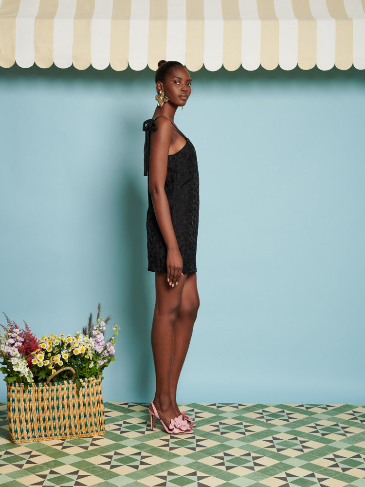 Peach Flower Mini Dress