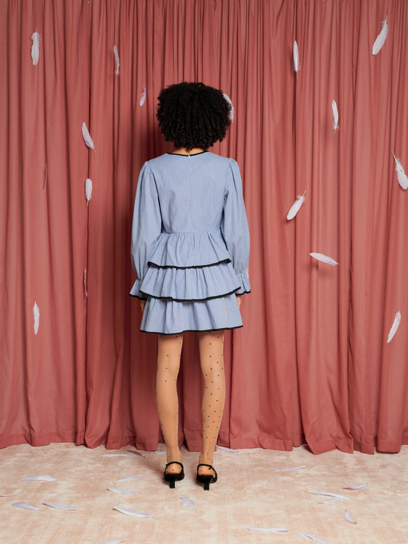 Stork Stripe Mini Dress