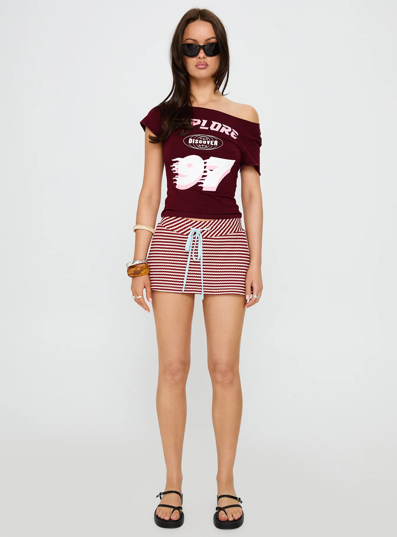 Bexi Textured Skort Red / White Stripe