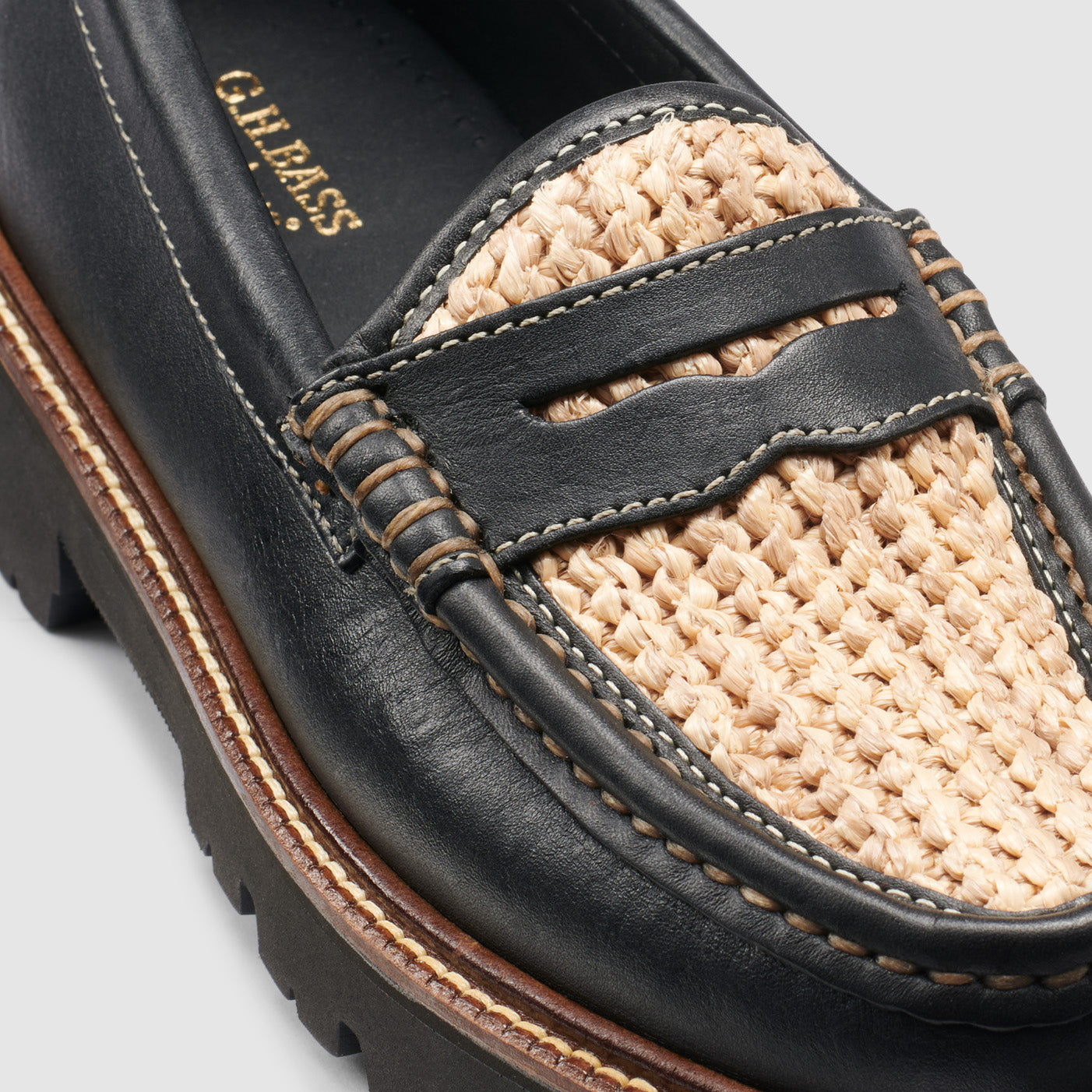 WOMENS RAFFIA WHITNEY SUPER LUG LOAFER