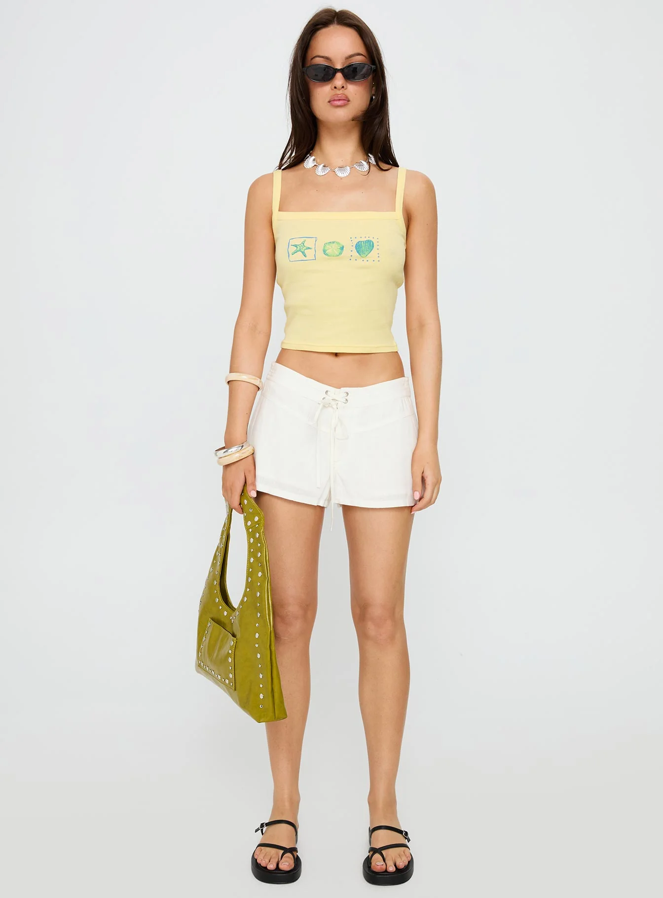 Seashore Shells Graphic Tank Yellow