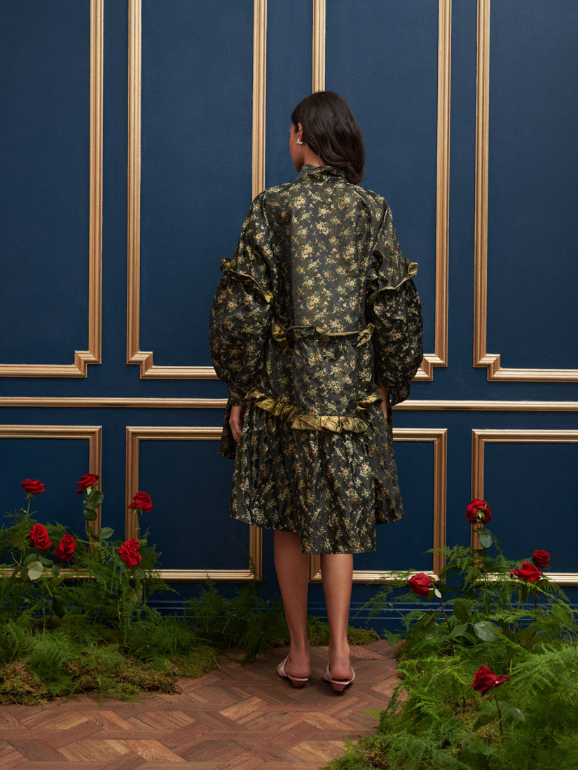 Monarch Floral Jacquard Dress