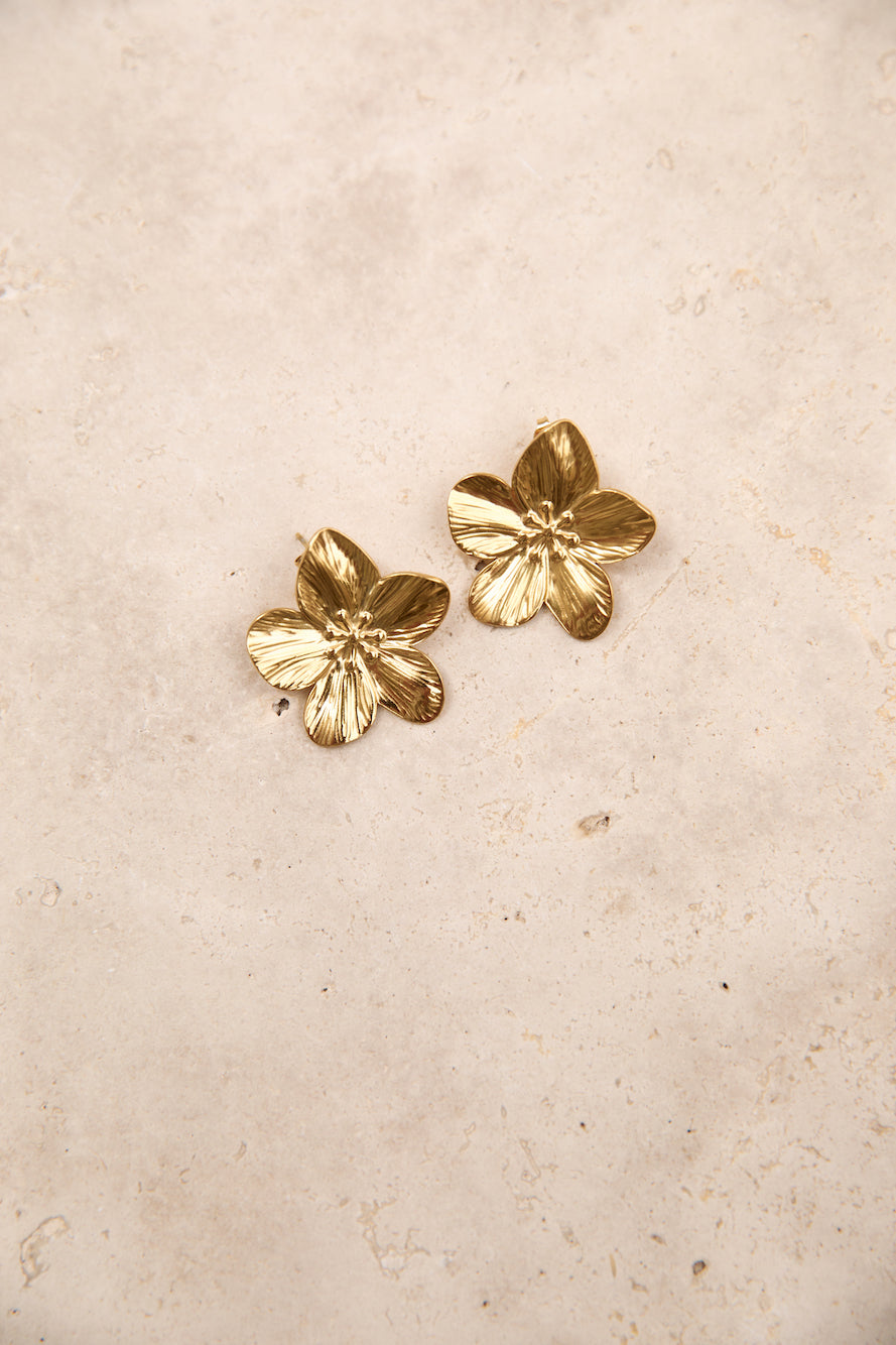 18k Gold Plated Frangipani Earrings Gold