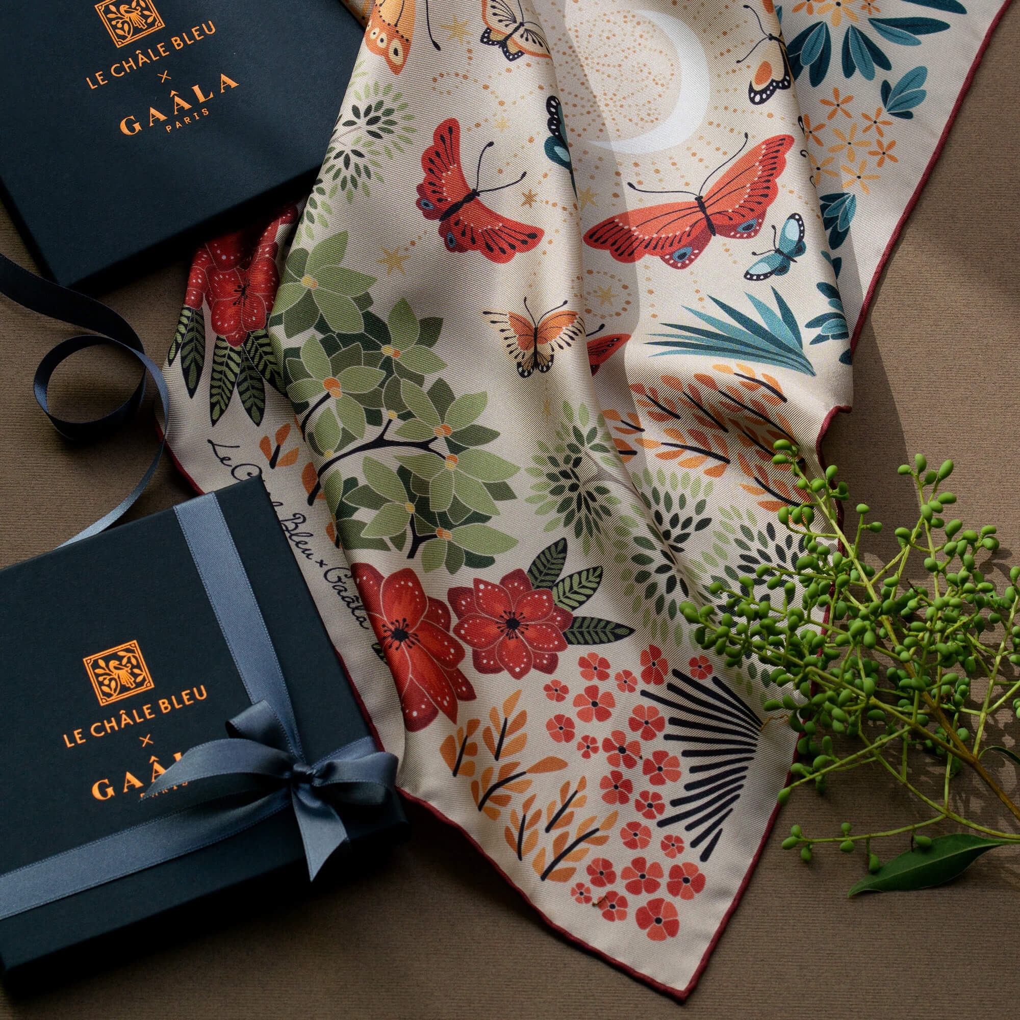 The Moon Butterfly Silk Bandana Scarf