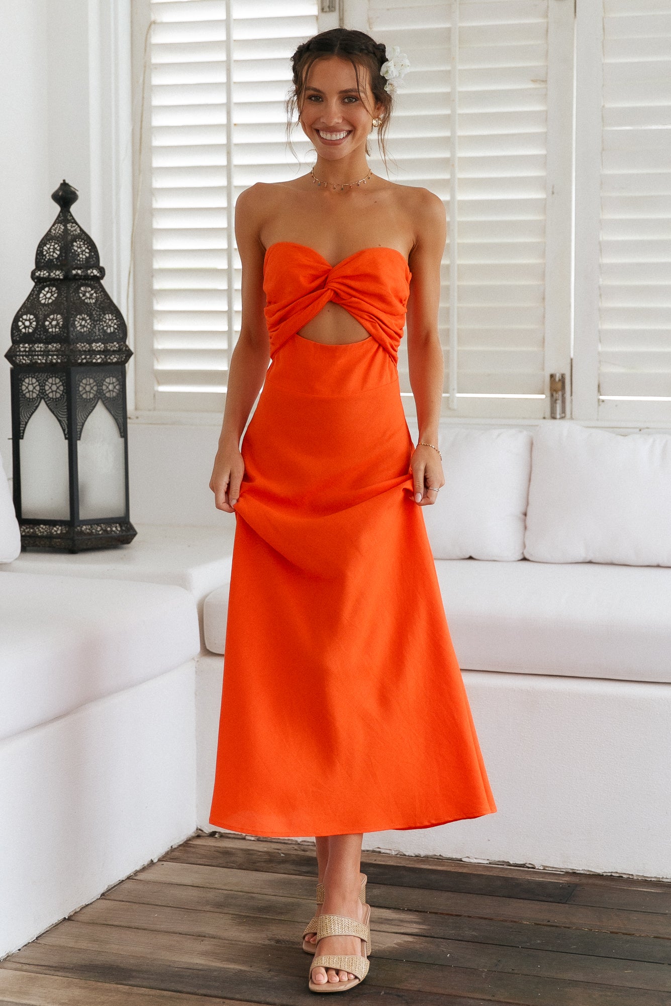Glowing And Going Maxi Dress Orange