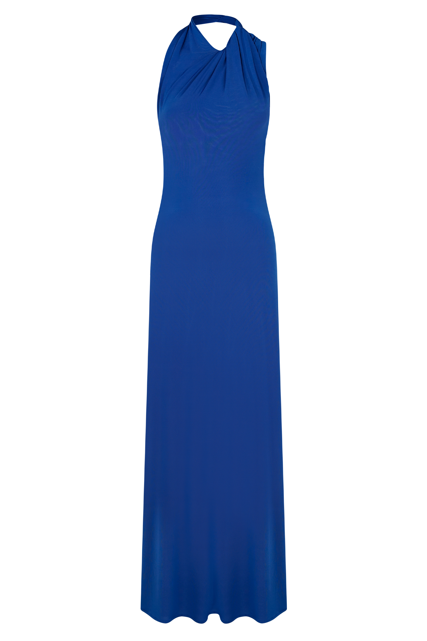Marlee Asymmetrical Slinky Maxi Dress - Cobalt