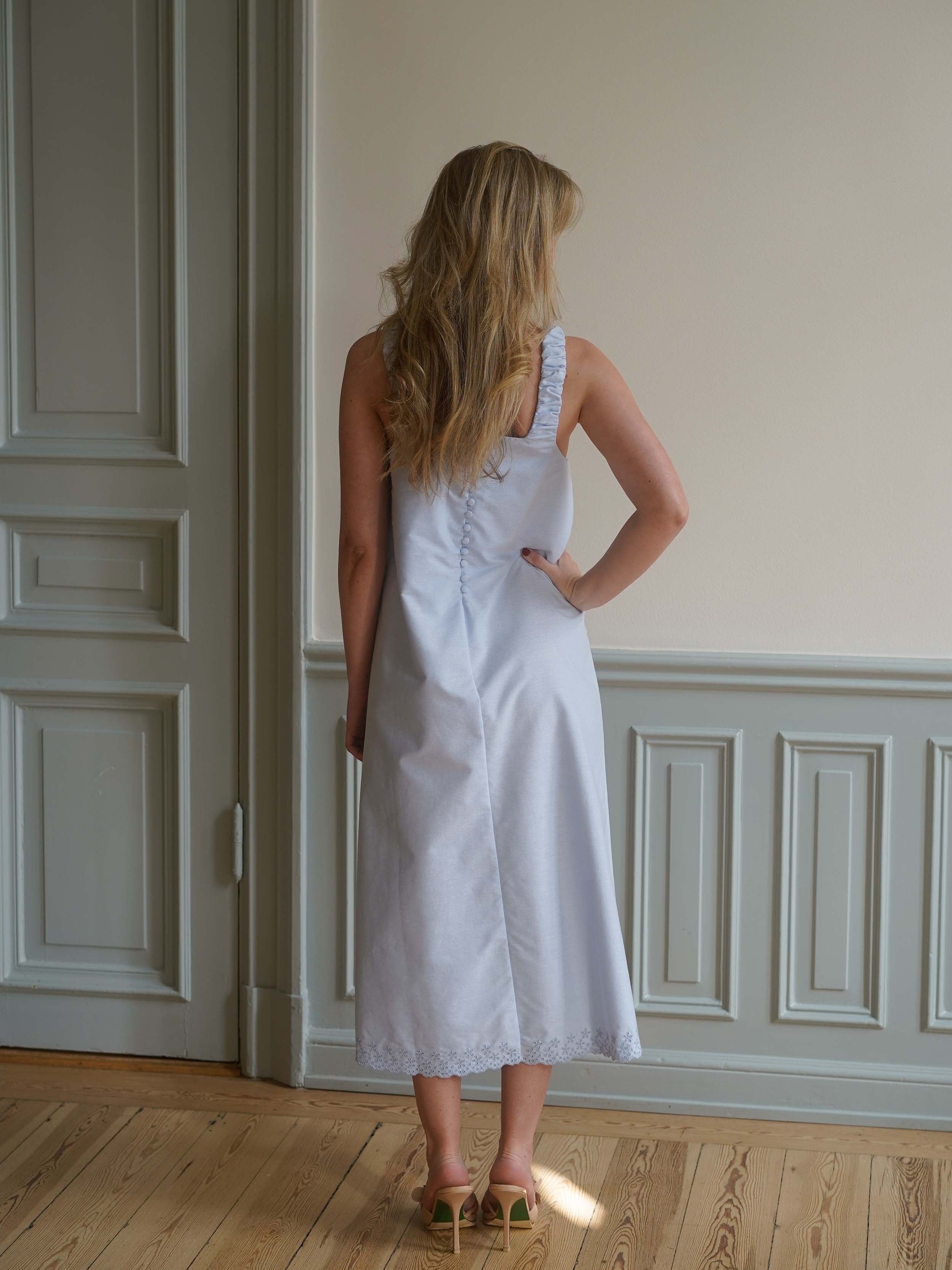 Breezy Embroidered Dress Blue