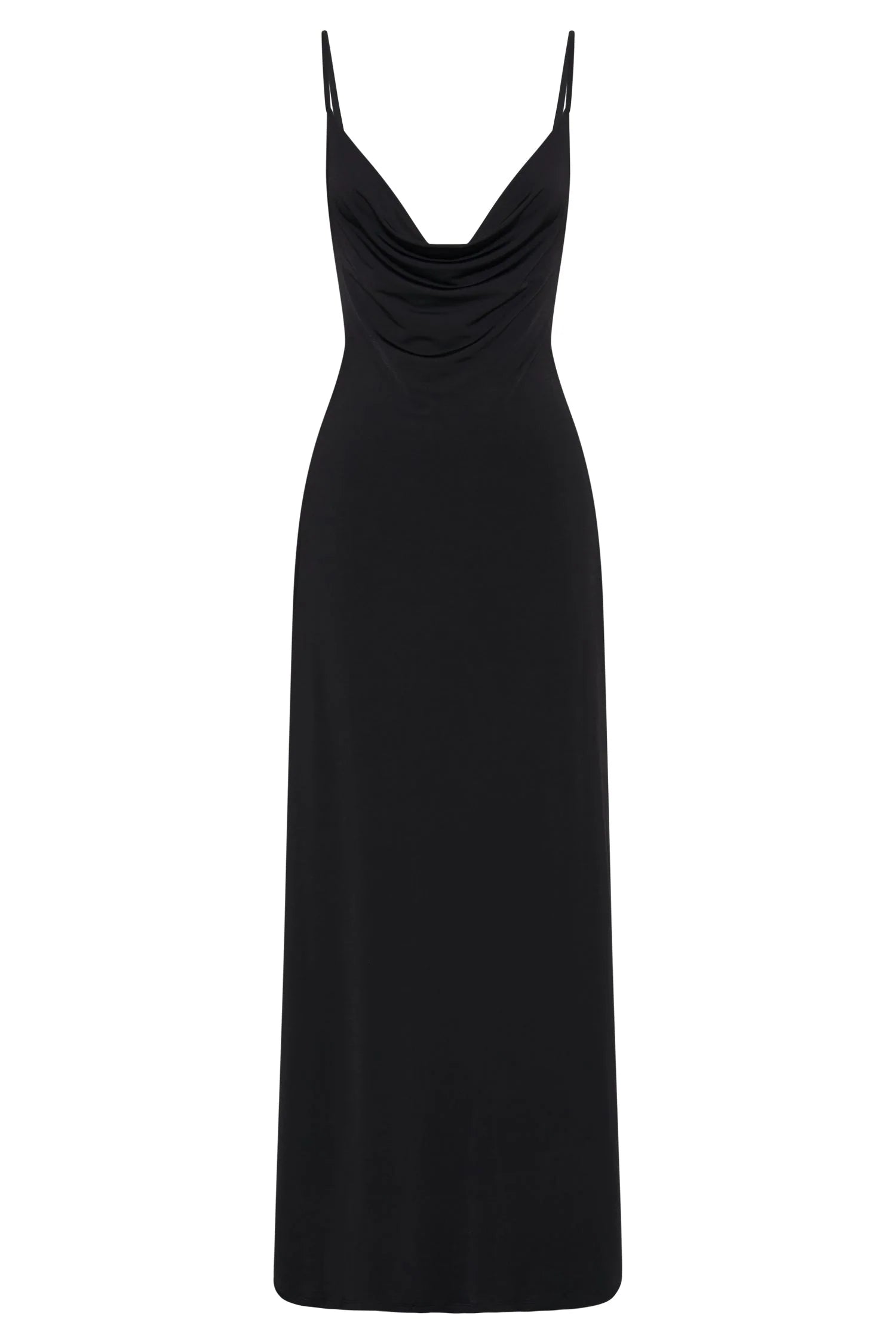 Darcy Cowl Maxi Dress With Low Back - Black