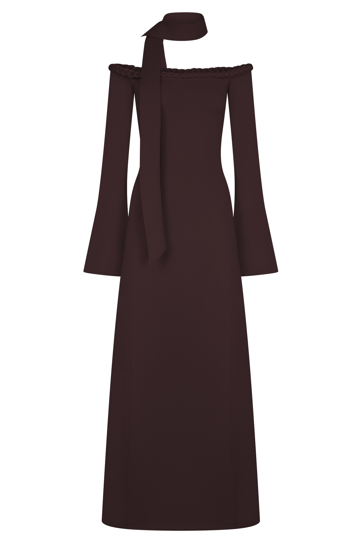 Heidi Strapless Knit Scarf Maxi Dress - Dark Chocolate