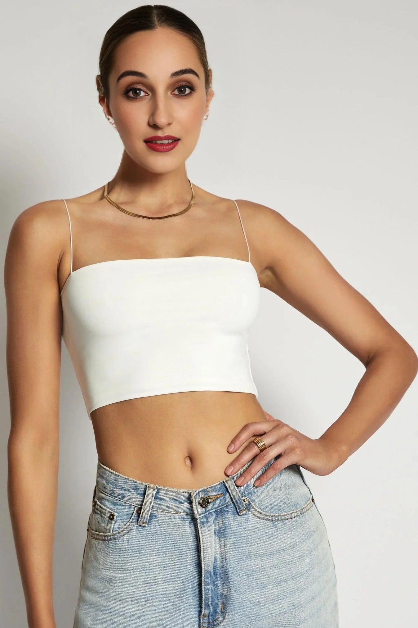 Yvonne Cami Crop Top - White