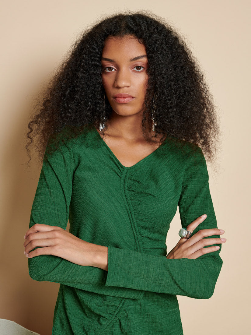 Isra Drawstring Midi Dress