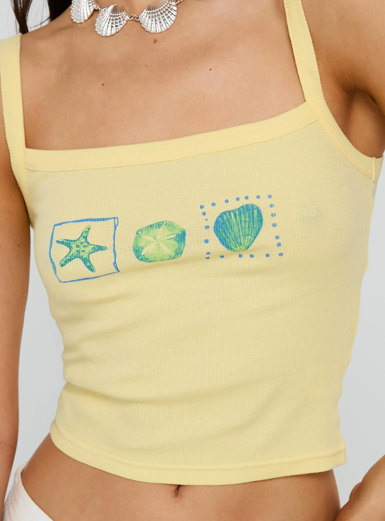 Seashore Shells Graphic Tank Yellow