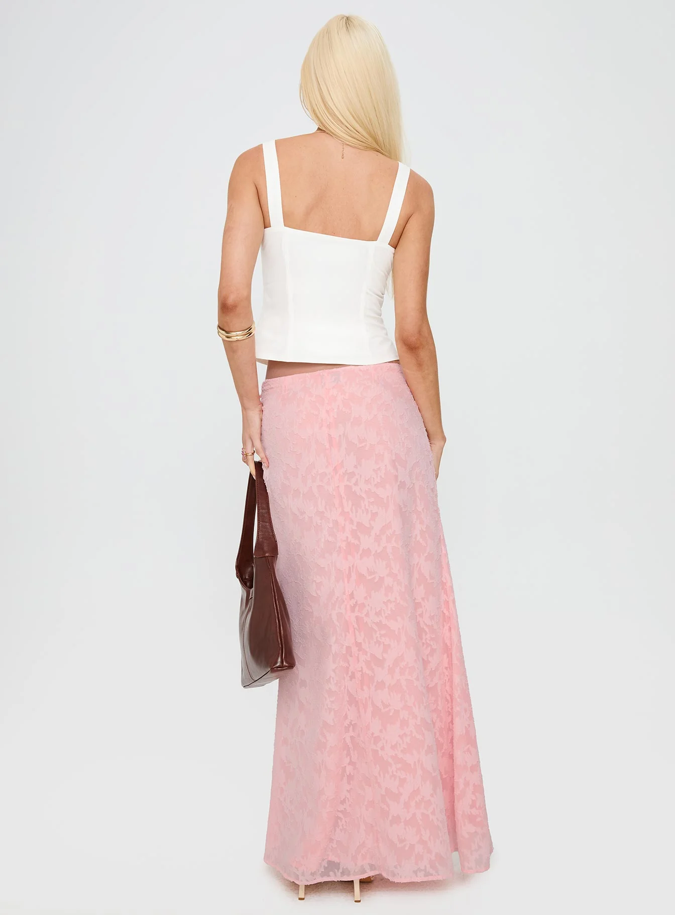 Youthful Spirit Lace Maxi Skirt Pink