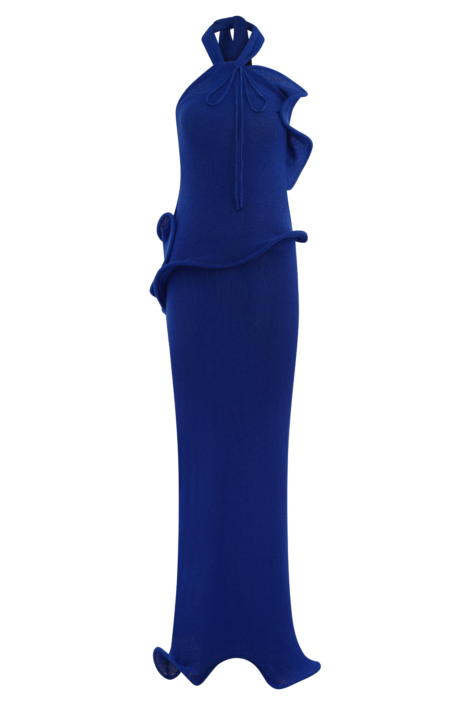 Caprice Halter Knit Maxi Dress - Cobalt