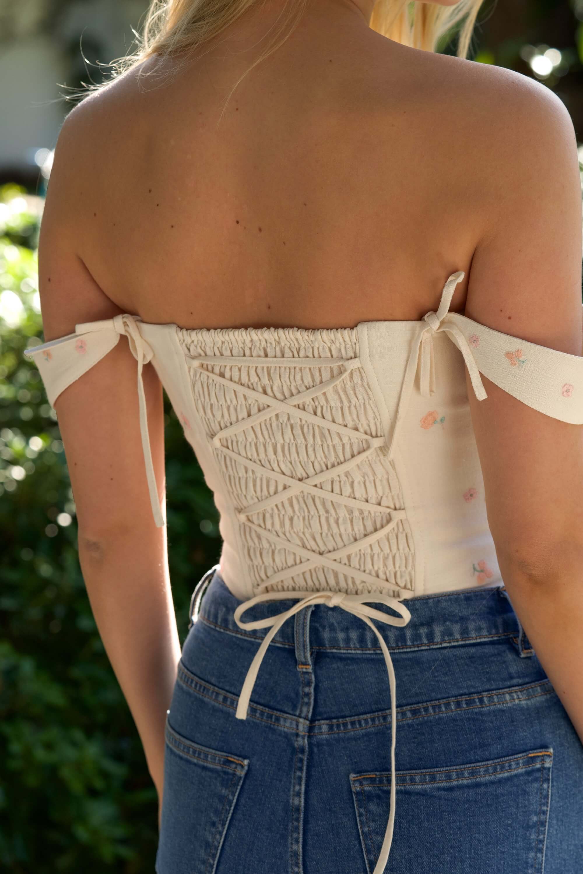 Jeanette Embroidery Corset Top