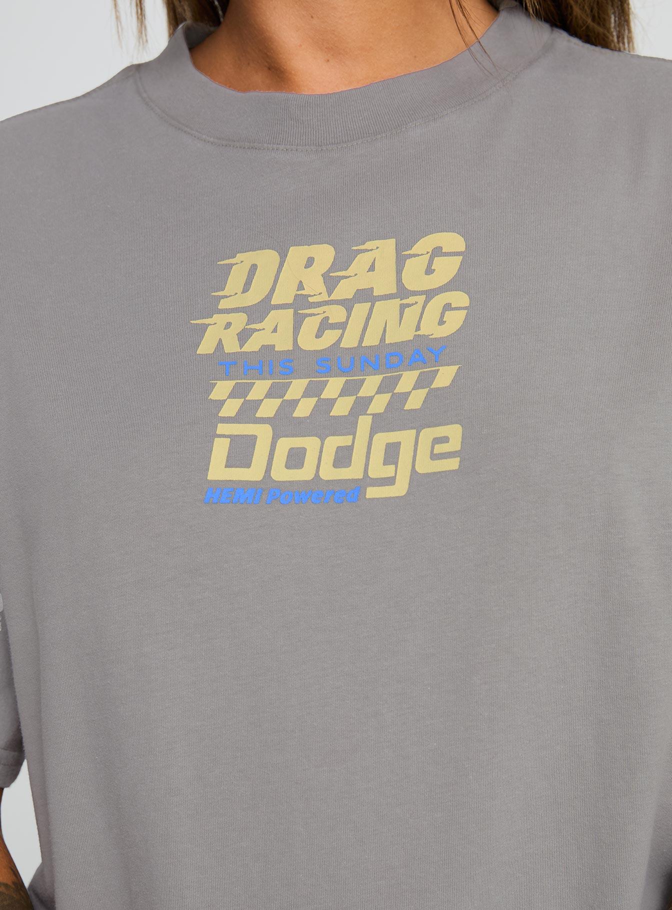 Dodge Racer Oversized Graphic Tee Grey