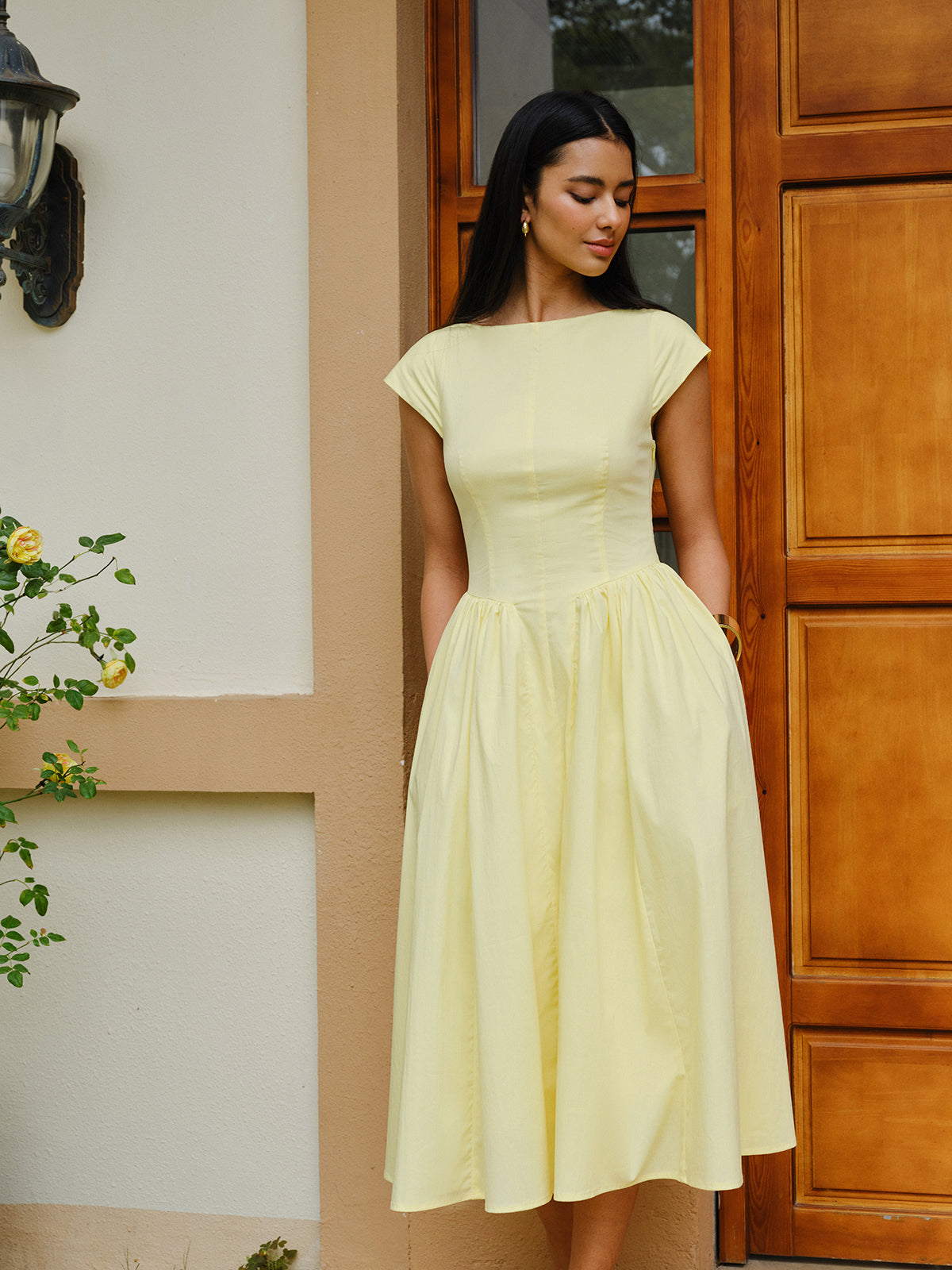 Open-Back Cap Sleeve Dress