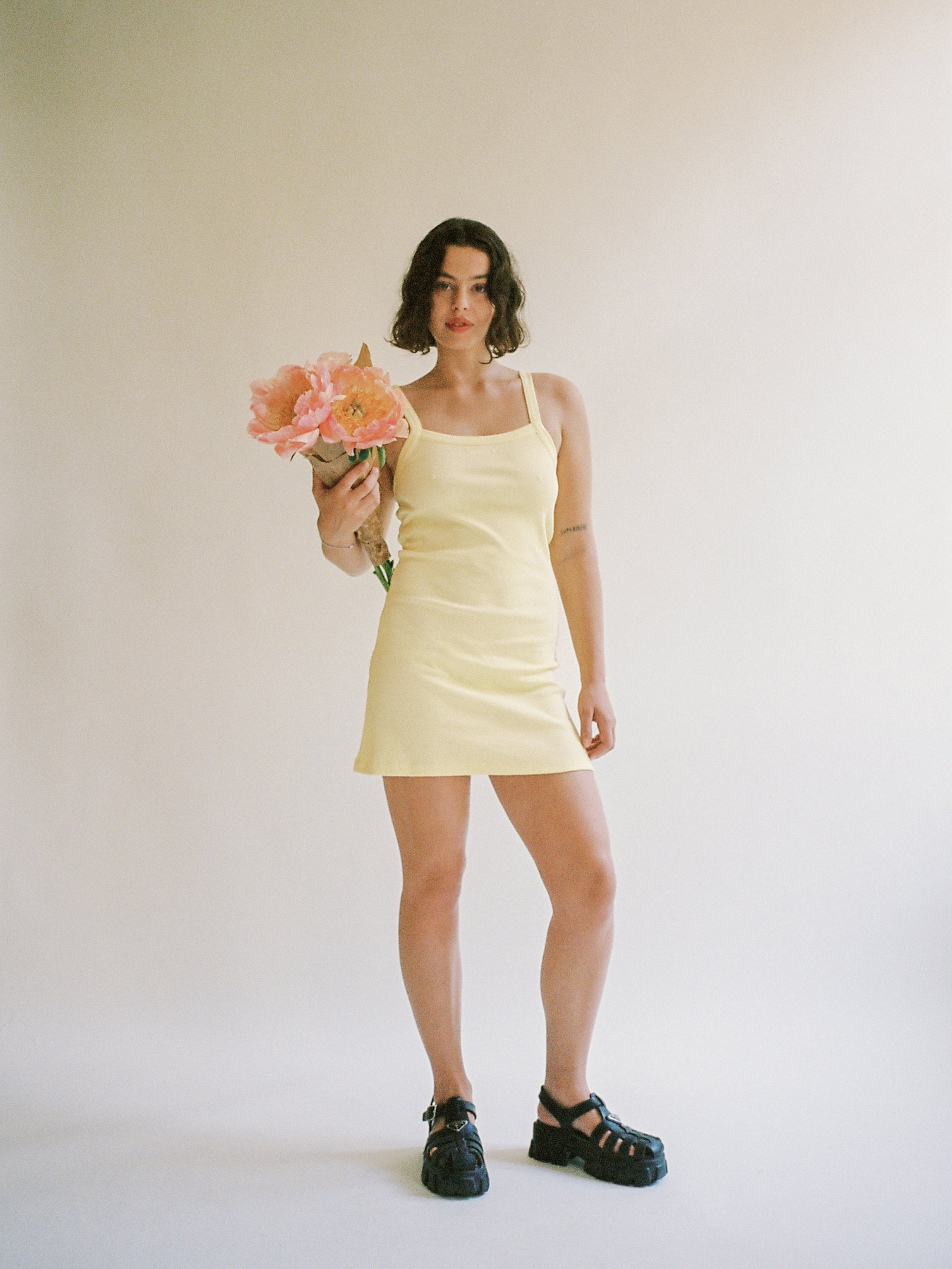 Daily Tank Dress Ribbed Baby Yellow