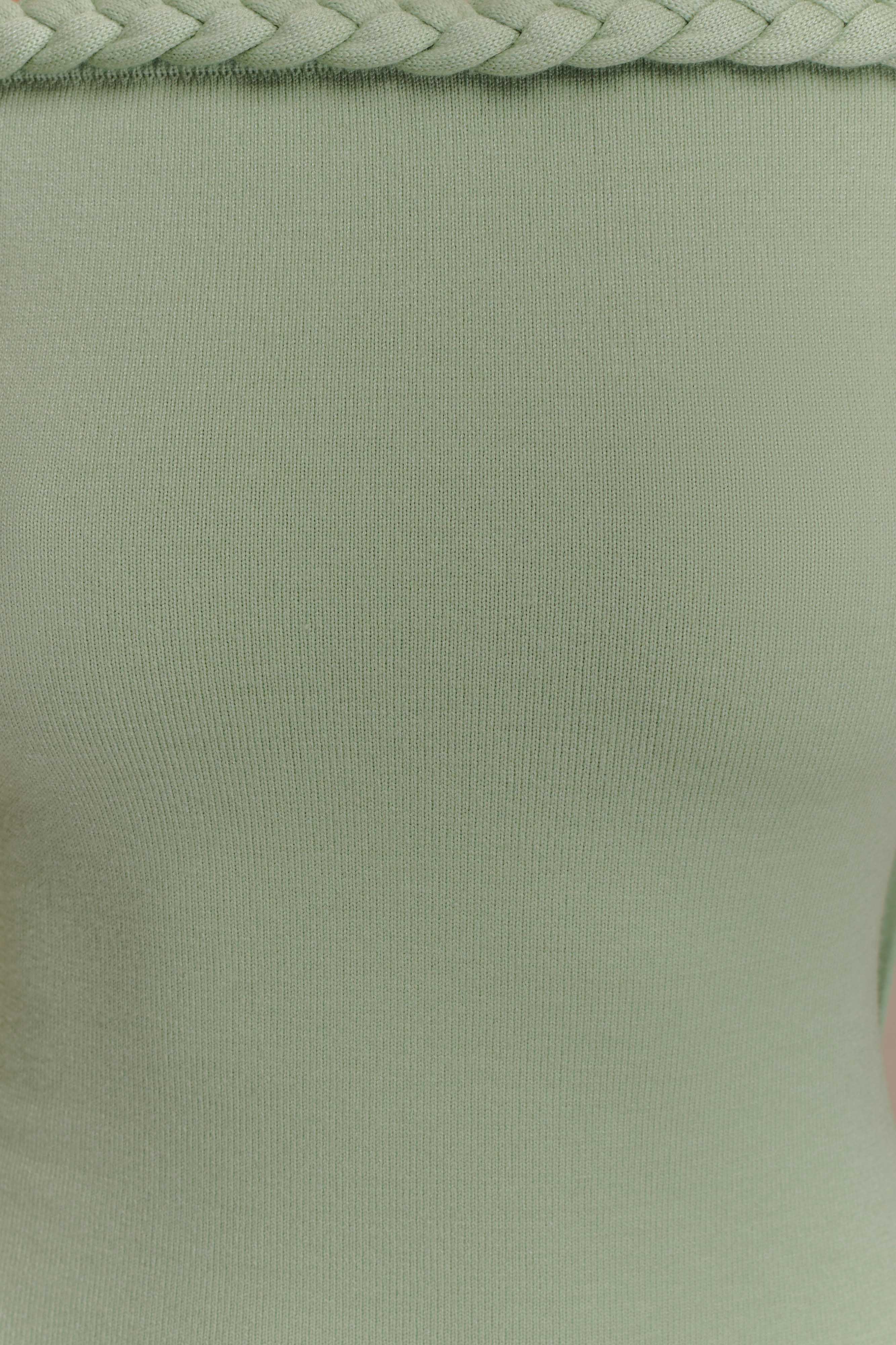 Heidi Strapless Knit Scarf Maxi Dress - Pastel Green