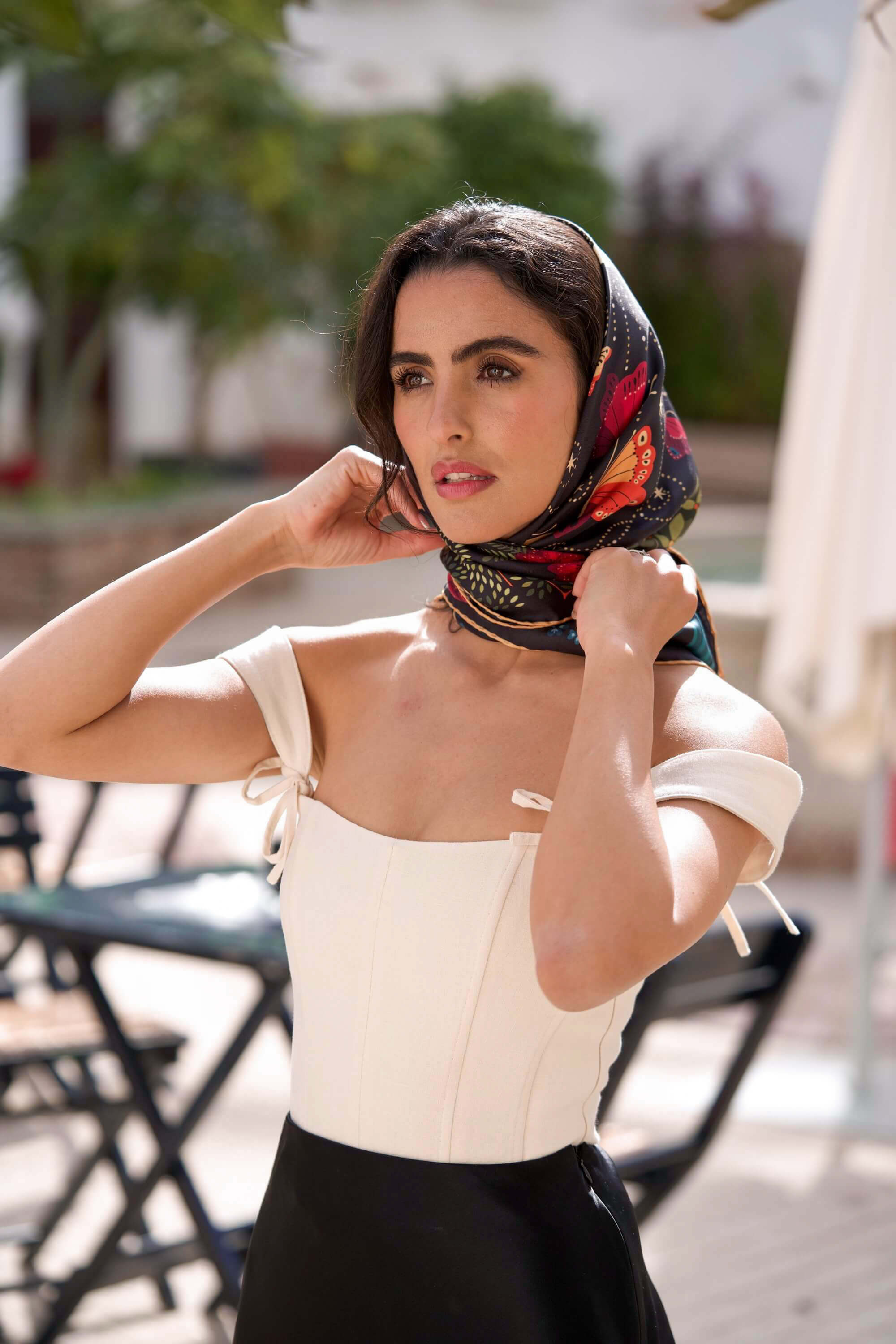 The Moon Butterfly Silk Square Scarf