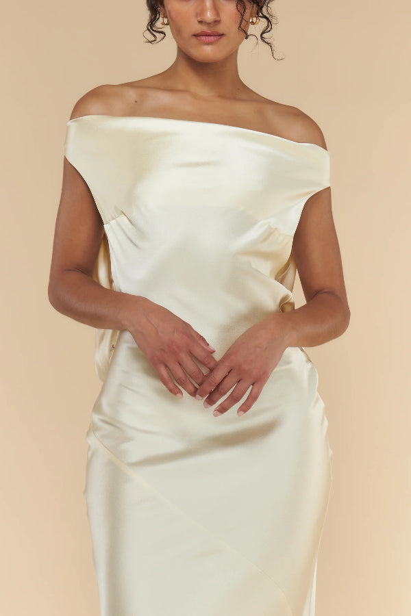 Slim Fit Solid Color Backless Lace-up Maxi Dress