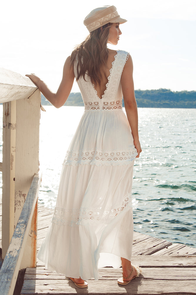 Playing Games Maxi Dress White