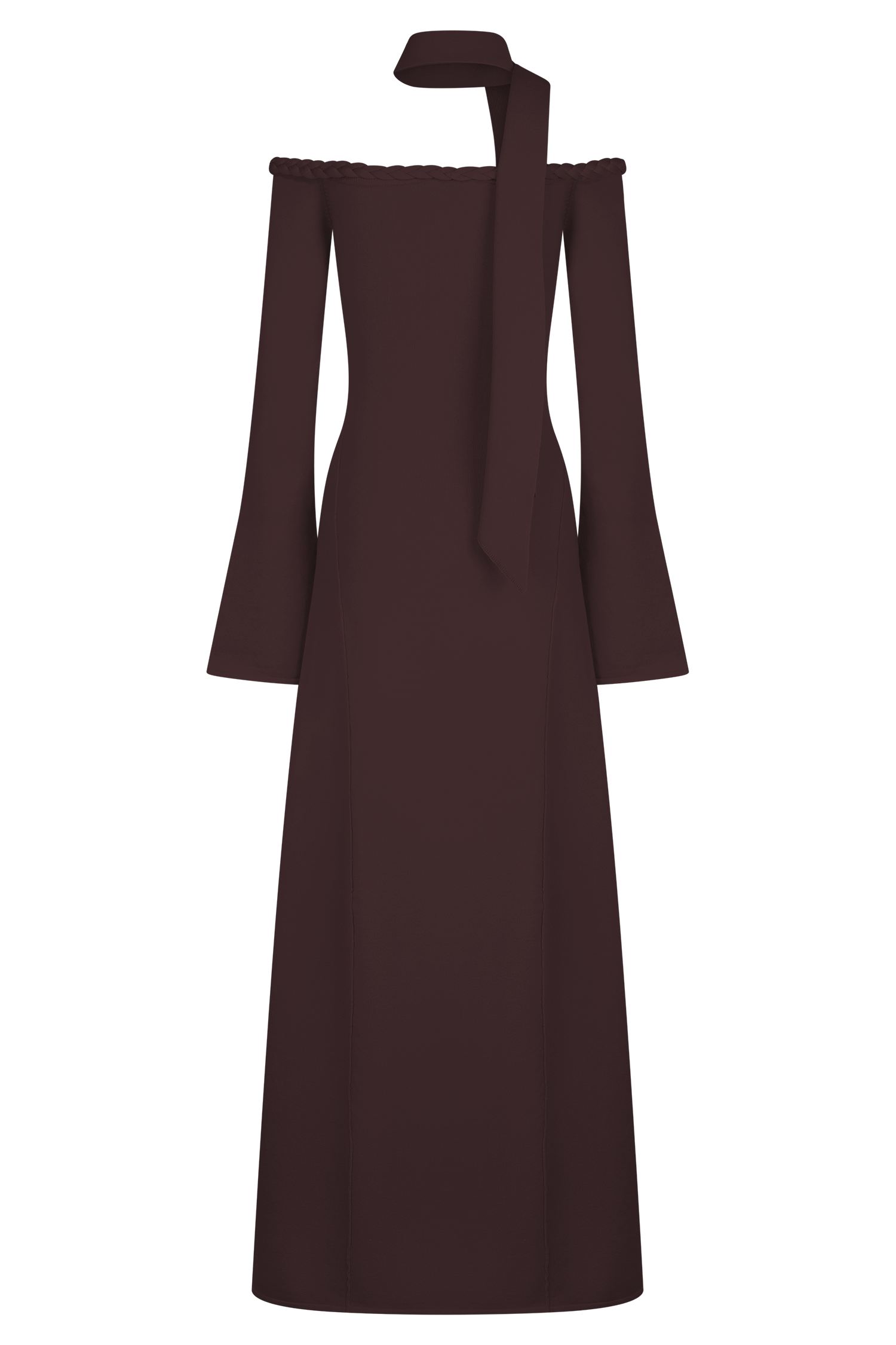 Heidi Strapless Knit Scarf Maxi Dress - Dark Chocolate