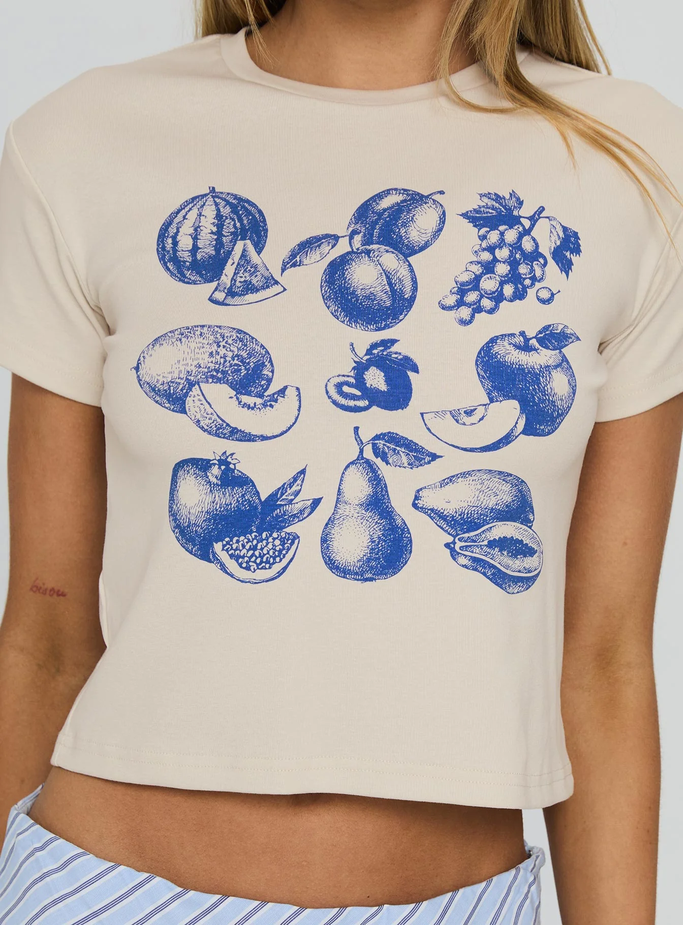 Veggie Patch Graphic Top Grey