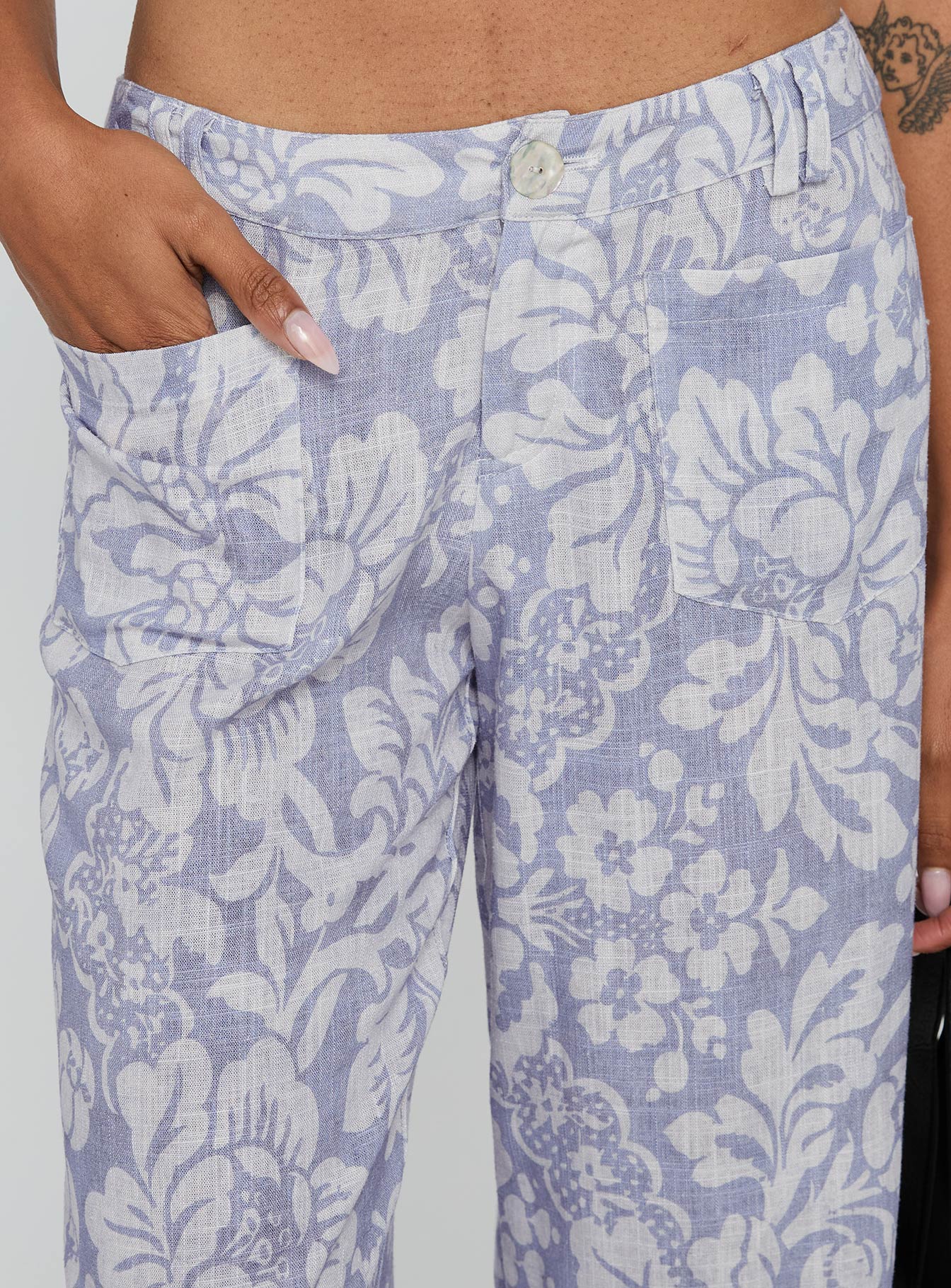 Vendi Low Rise Pant Lilac Floral