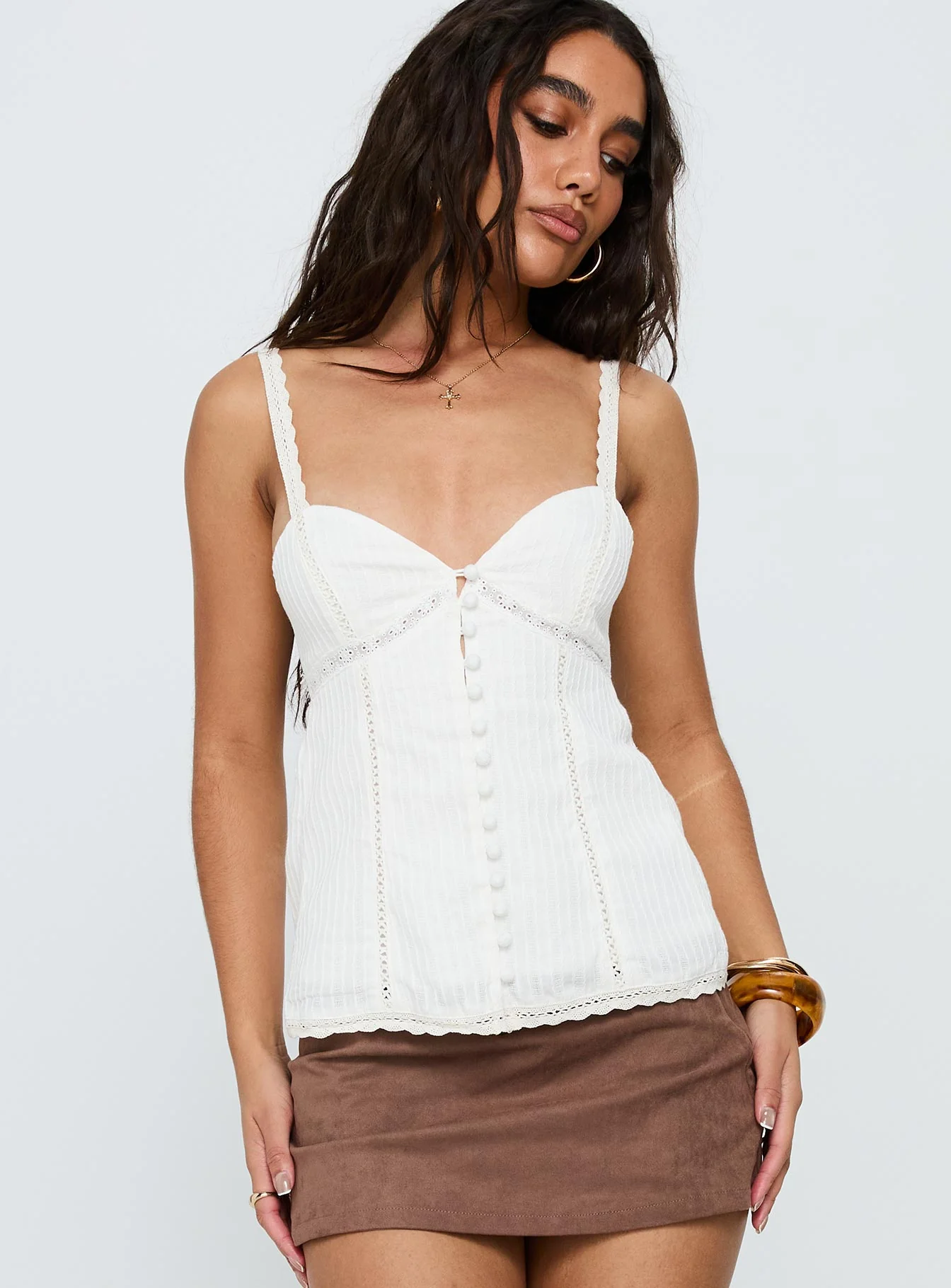 Committed Tie Back Top White