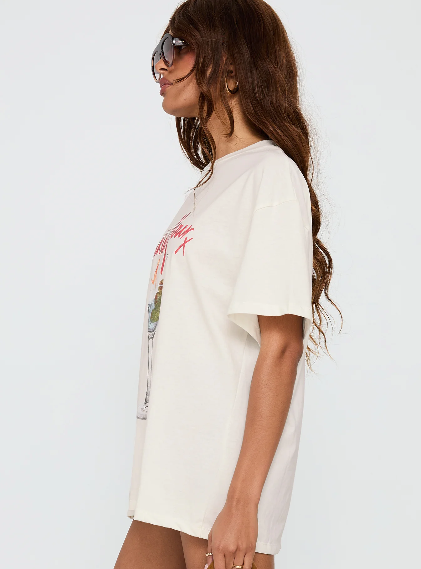 Unwind In Peace Oversized Tee White