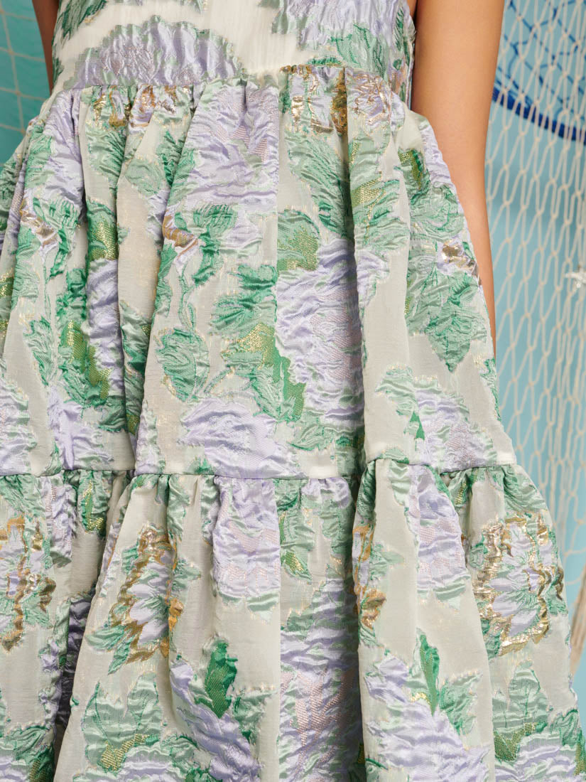Ashore Floral Jacquard Midi Dress