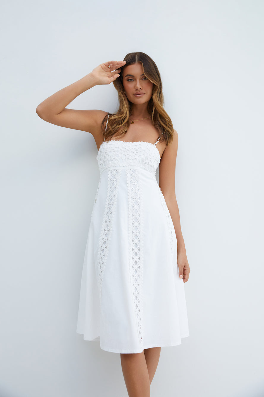 Celestial  Midi Dress White