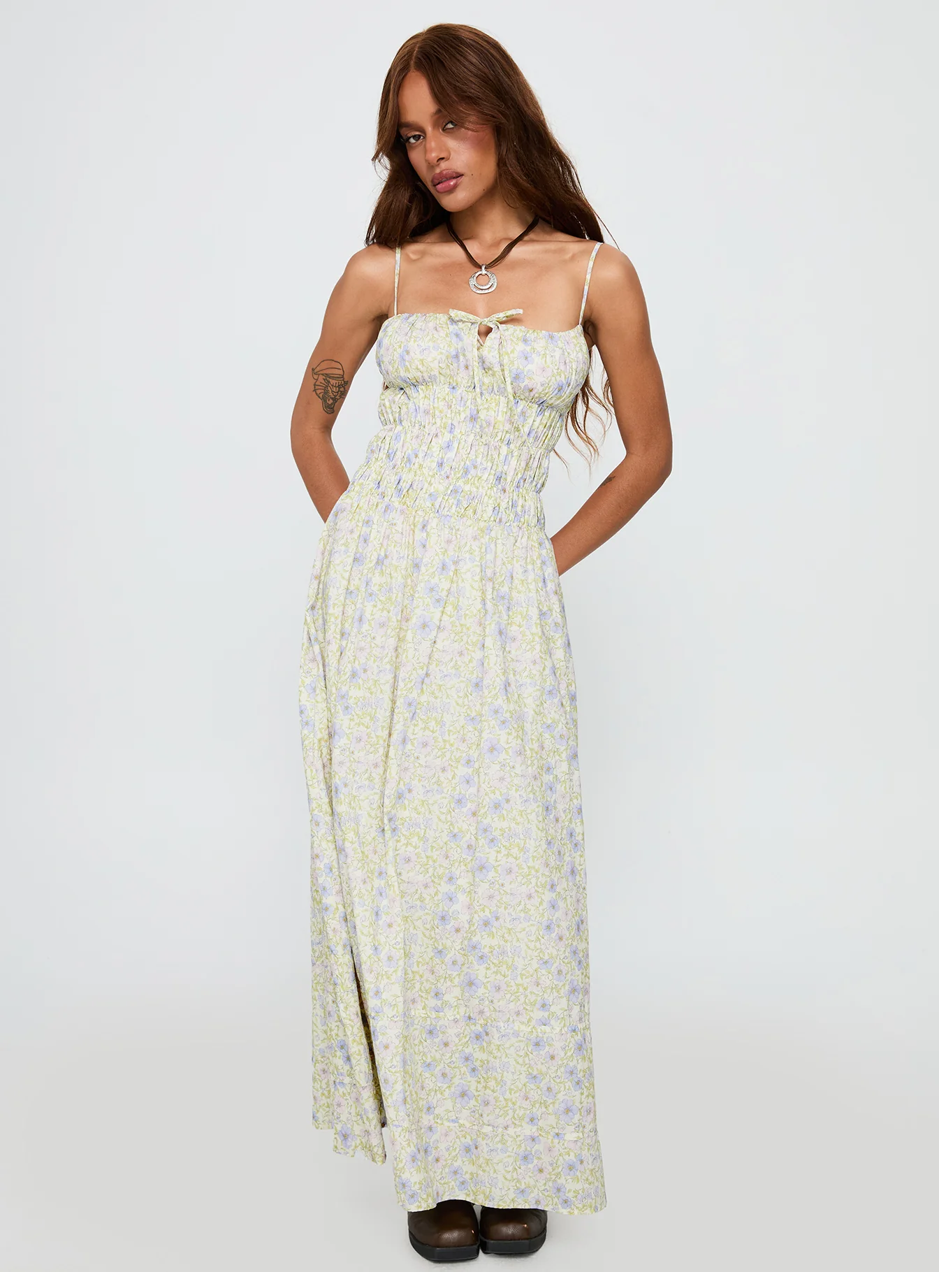 Loralei Shirred Maxi Dress Floral
