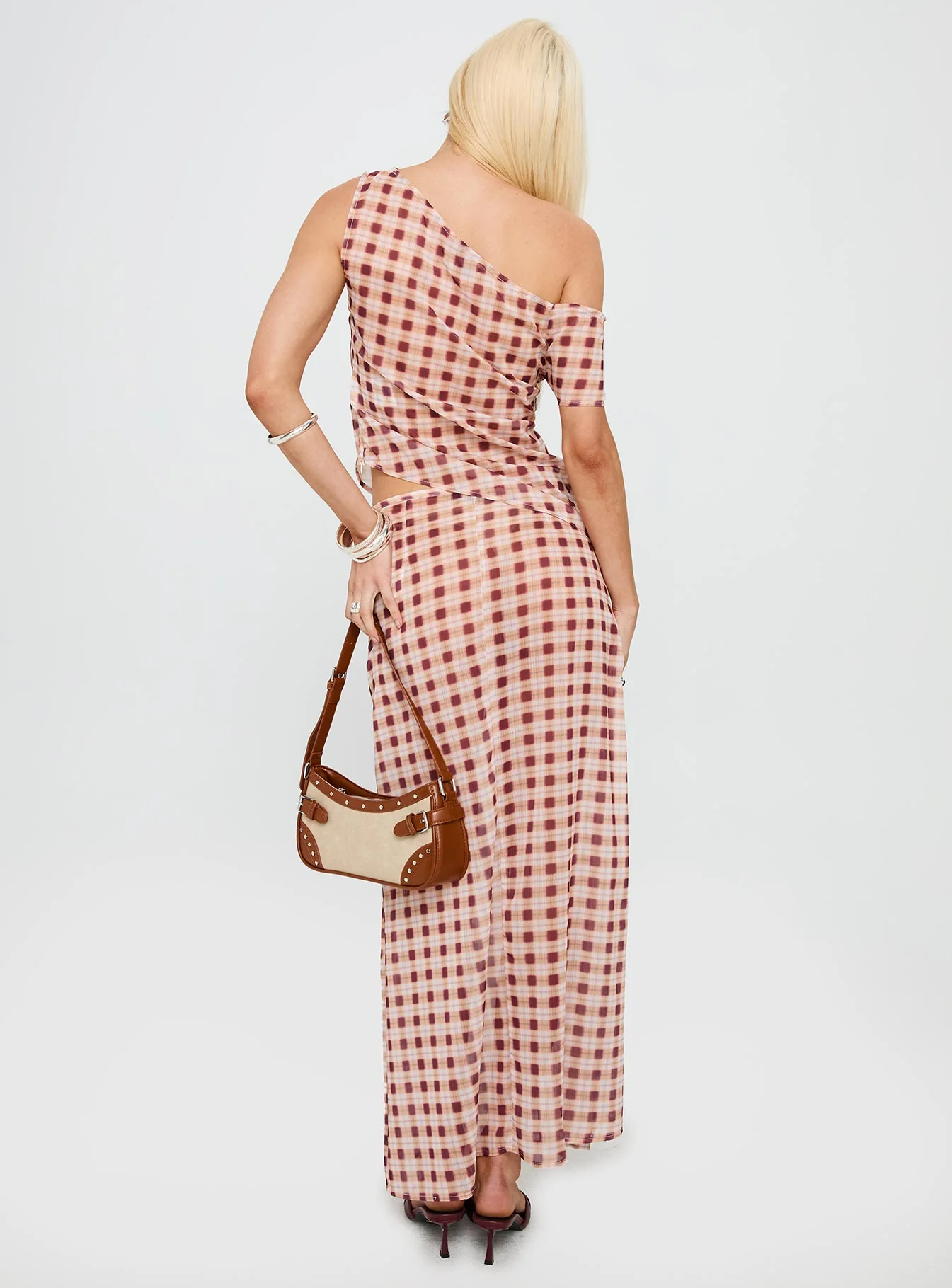 Surina Skirt Peach Check