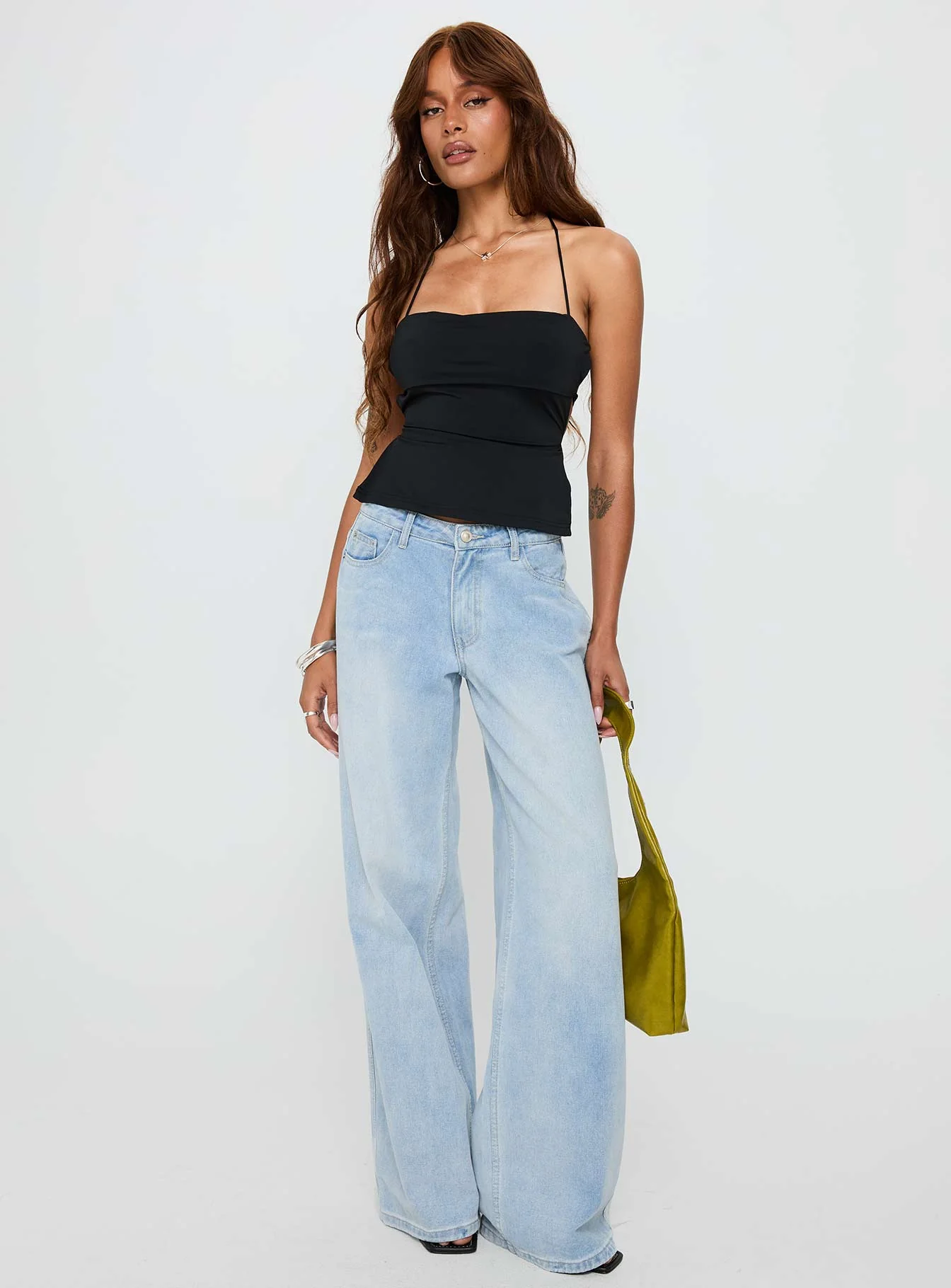 In The End Tie Back Top Black