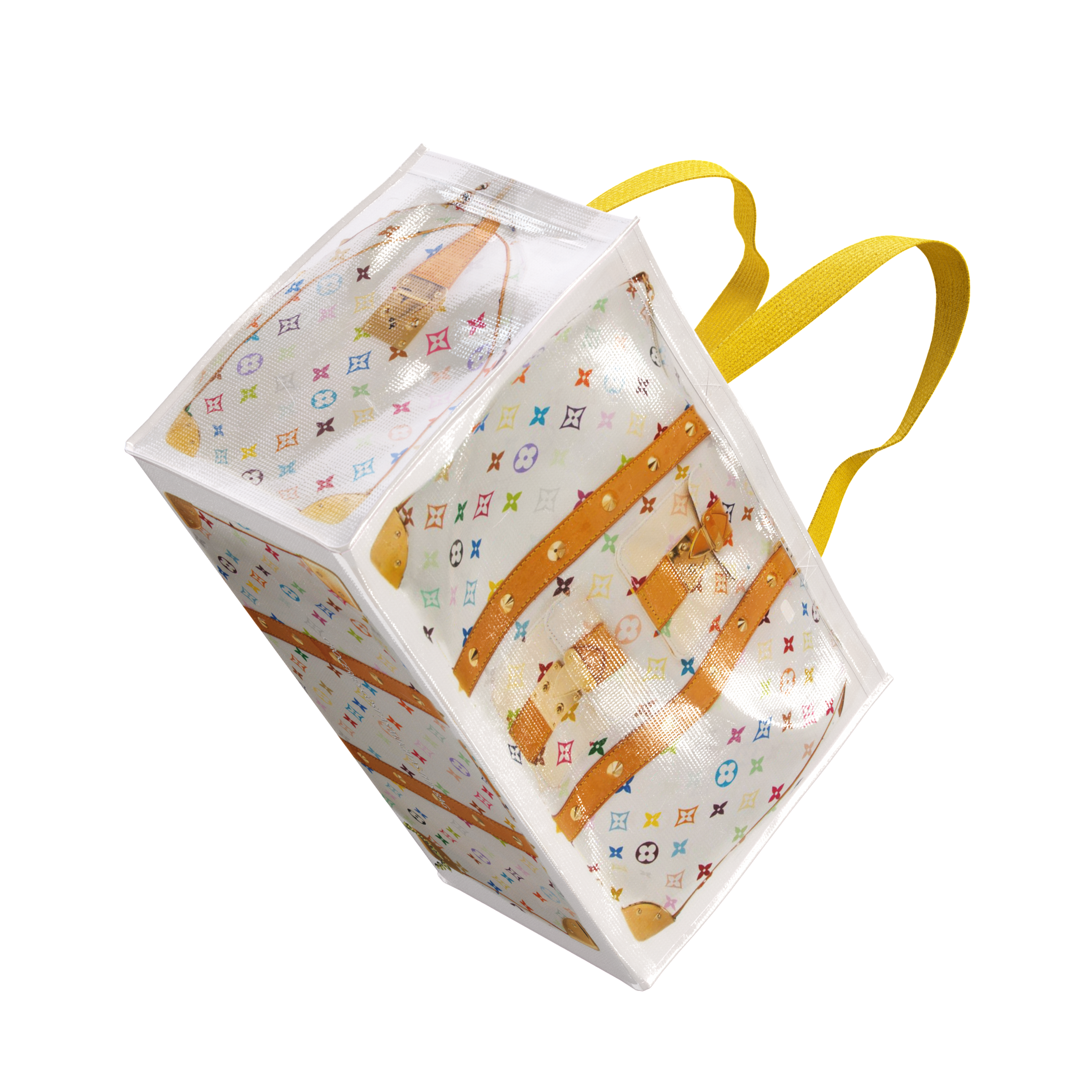 TITA ELVIE DUFFLE GROCERY BAG, BROWN CANVAS, LARGE