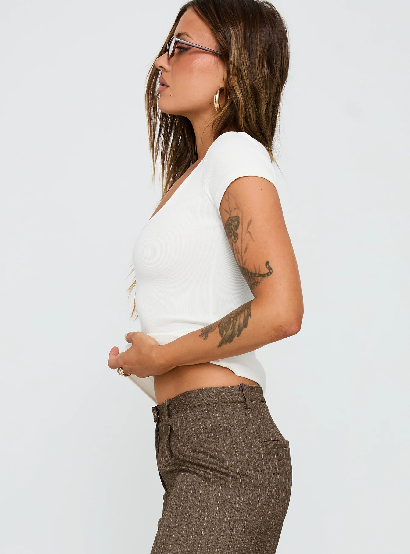 Baseline Scoop Tee White