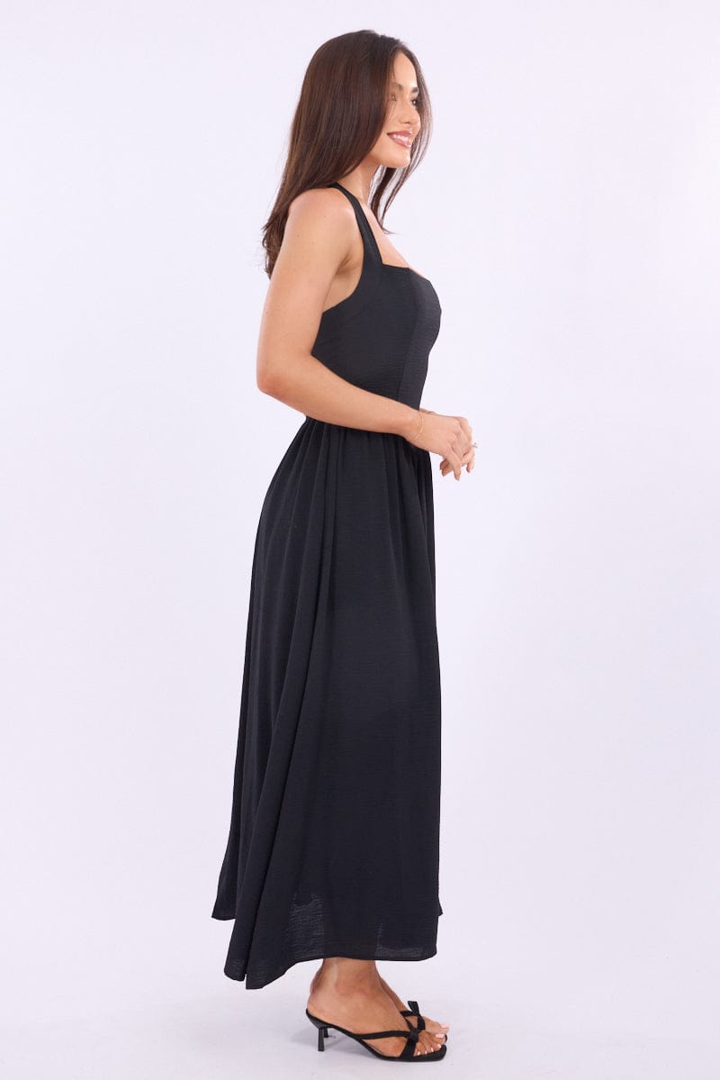 Black Maxi Dress Halter Neck