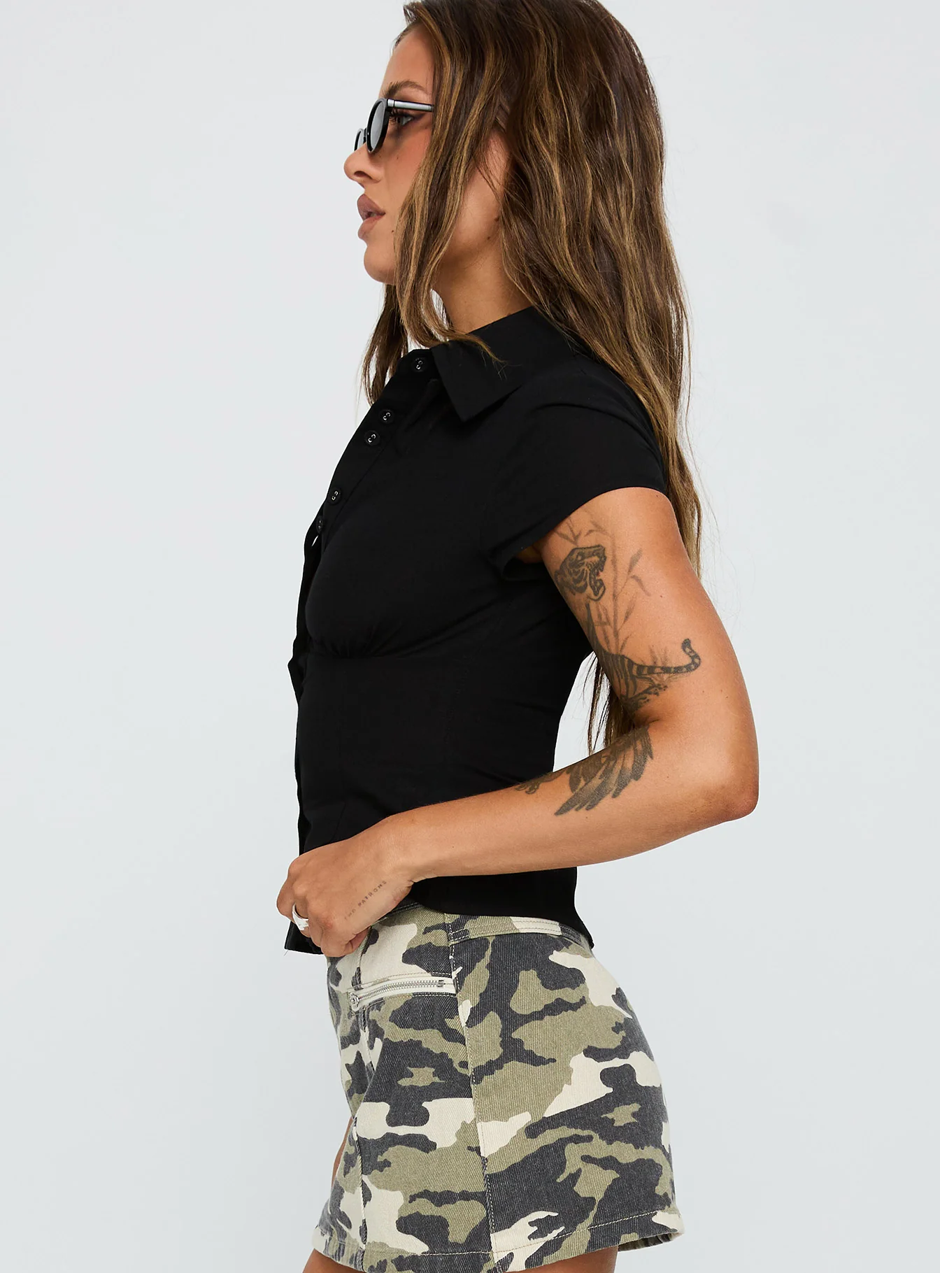 Cottesloe Blouse Top Textured Black