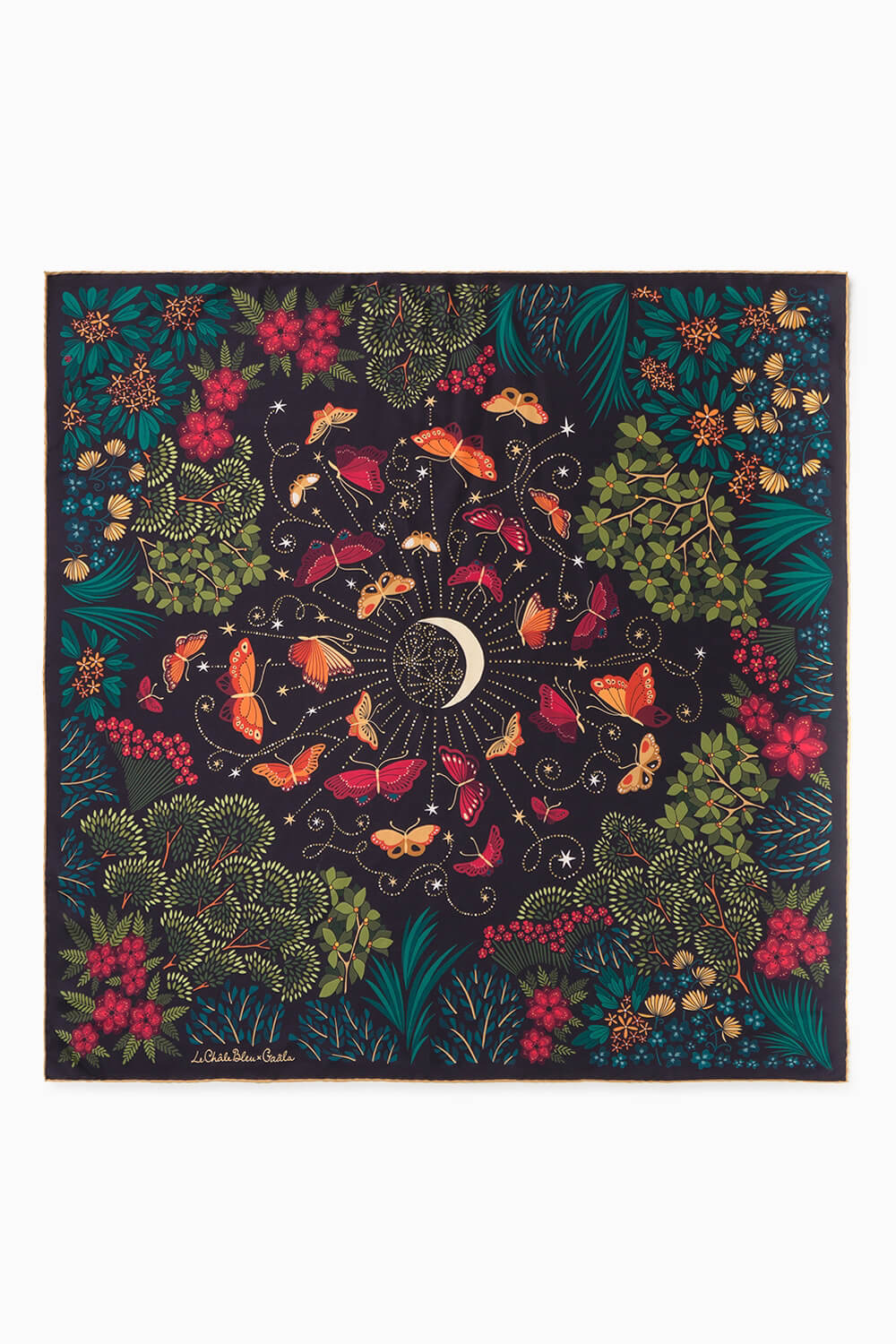 The Moon Butterfly Silk Square Scarf