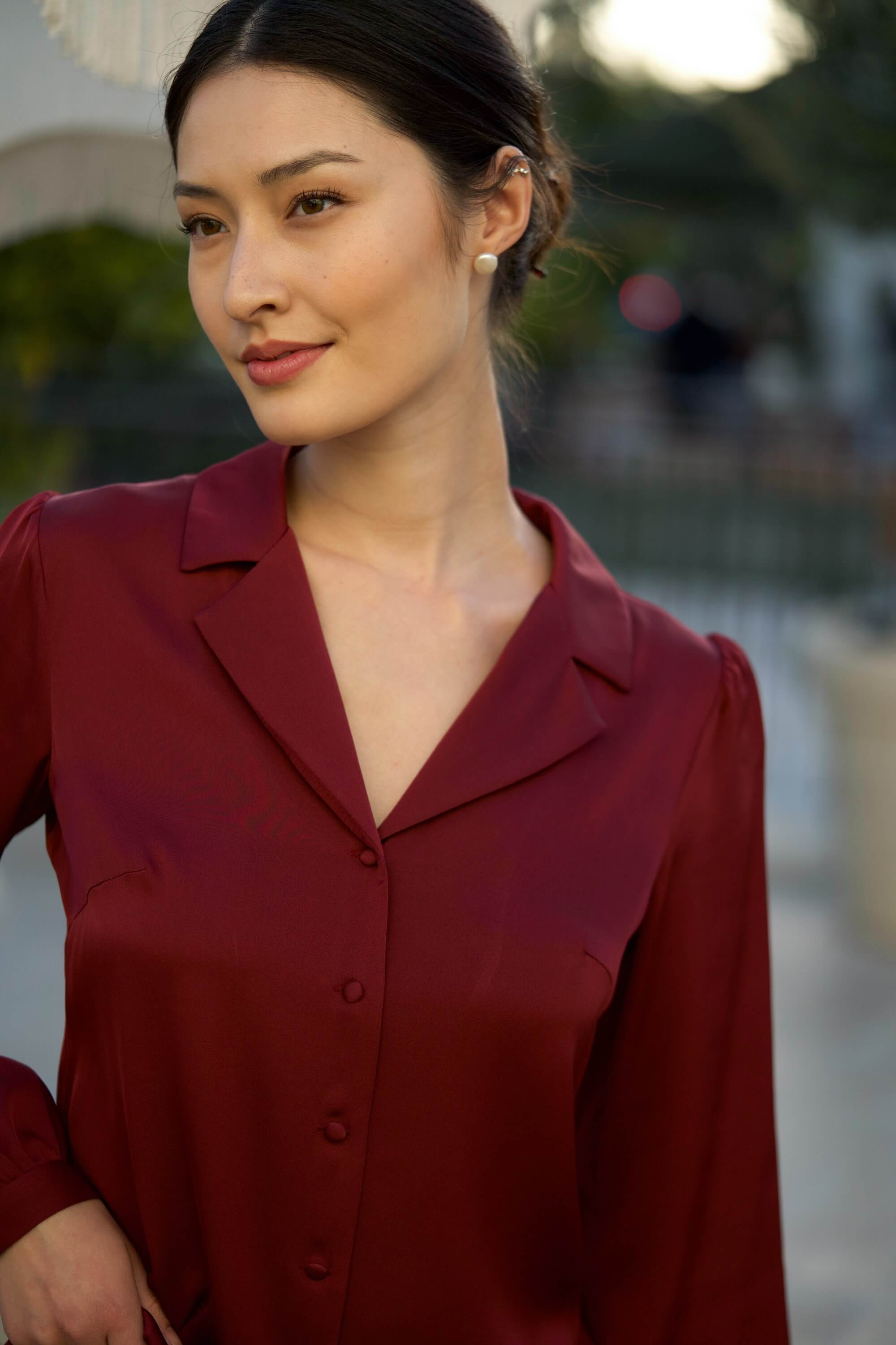 Asya Stretch Silk Blouse