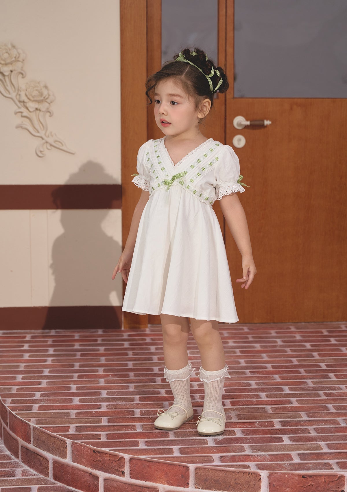 Toddler Girl Green Apple Paradise Dress