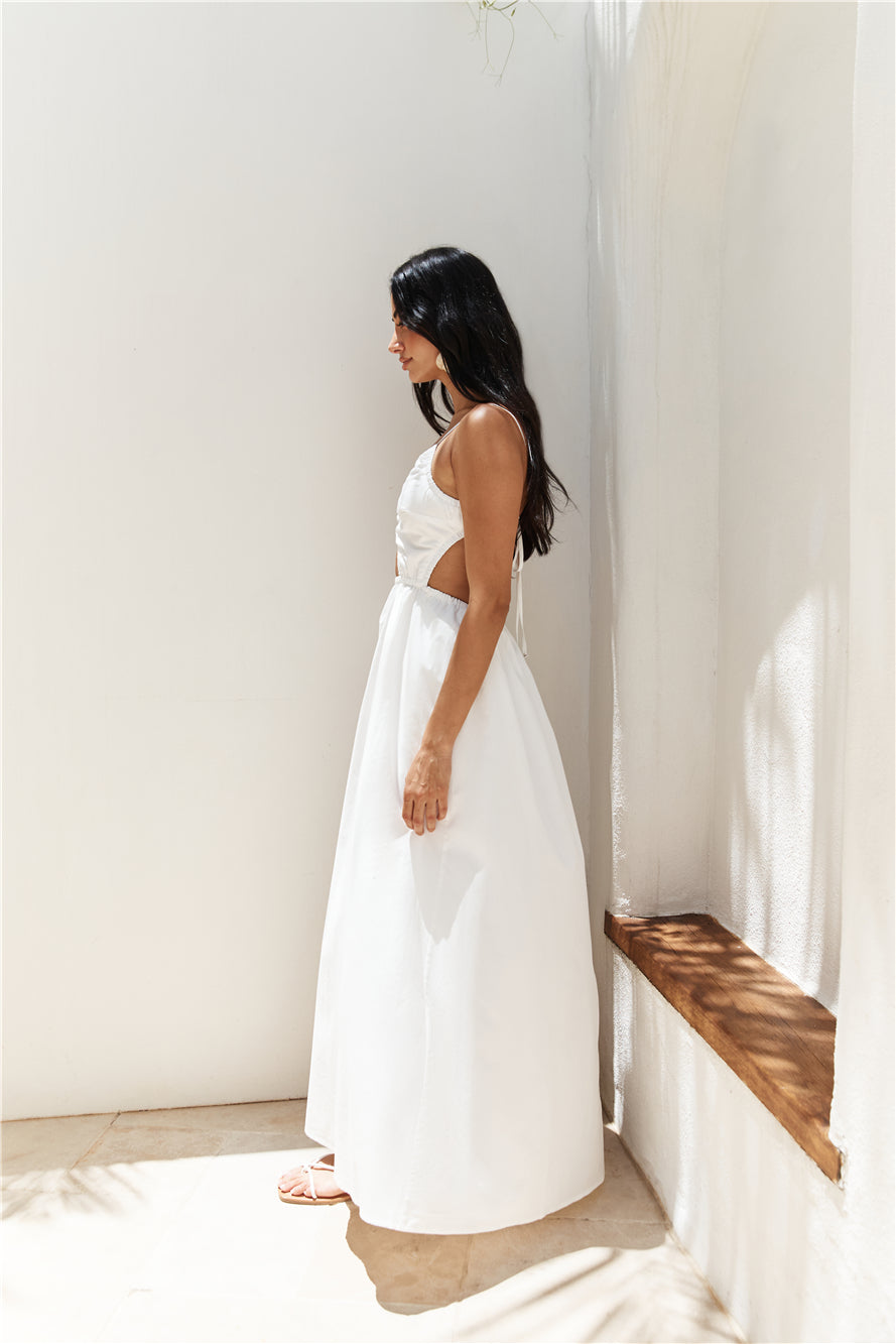 Lantern Trail Maxi Dress White