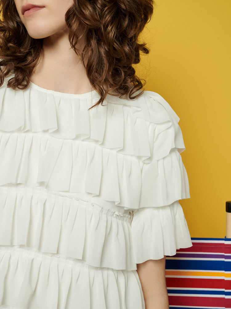 Angelica Ruffled Midi Dress