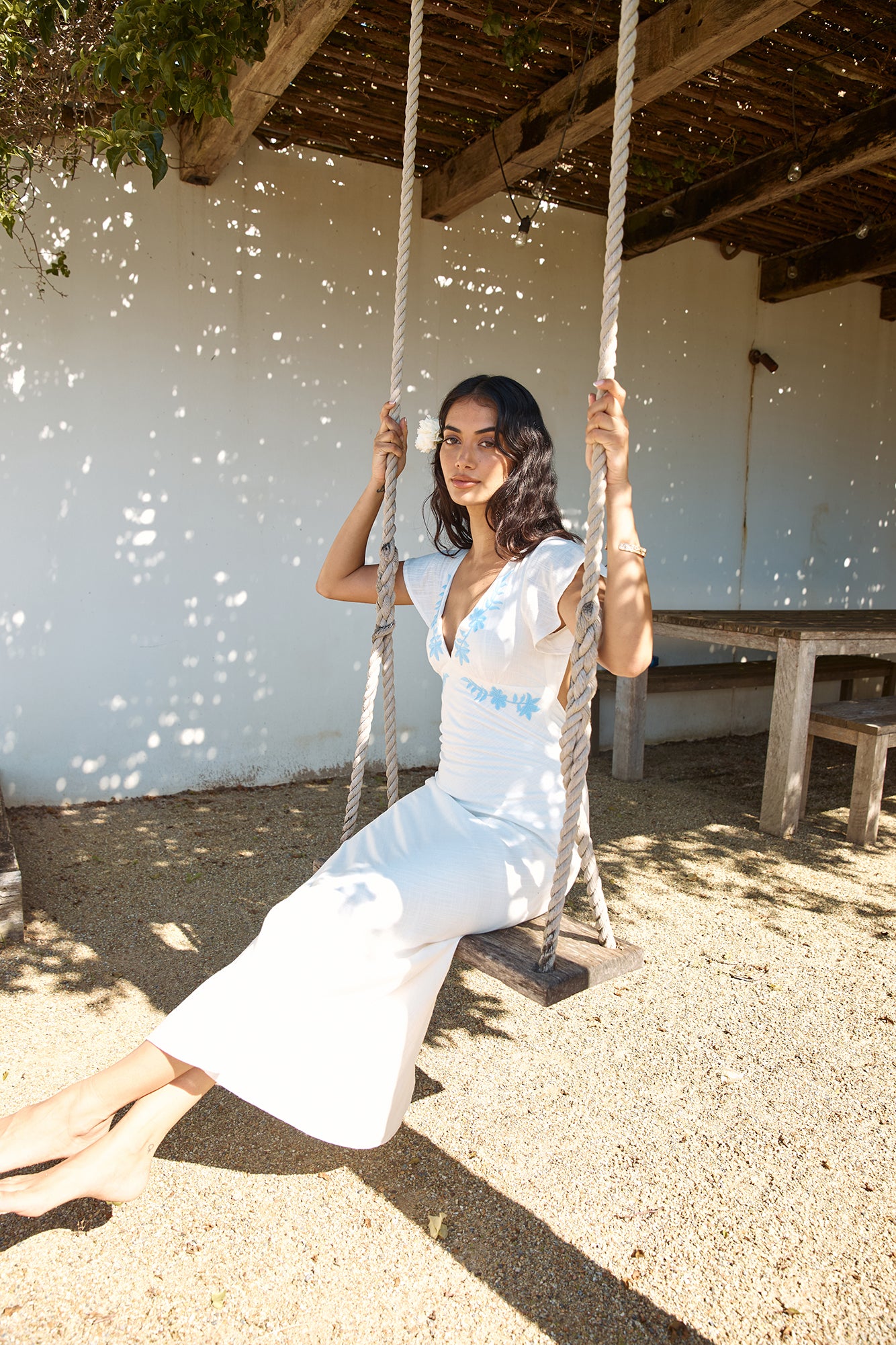 Sweetest Dreams Linen Maxi Dress White