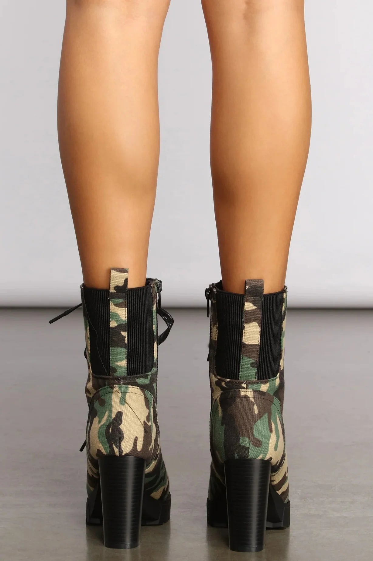 Step Up Camo Lug Sole Booties