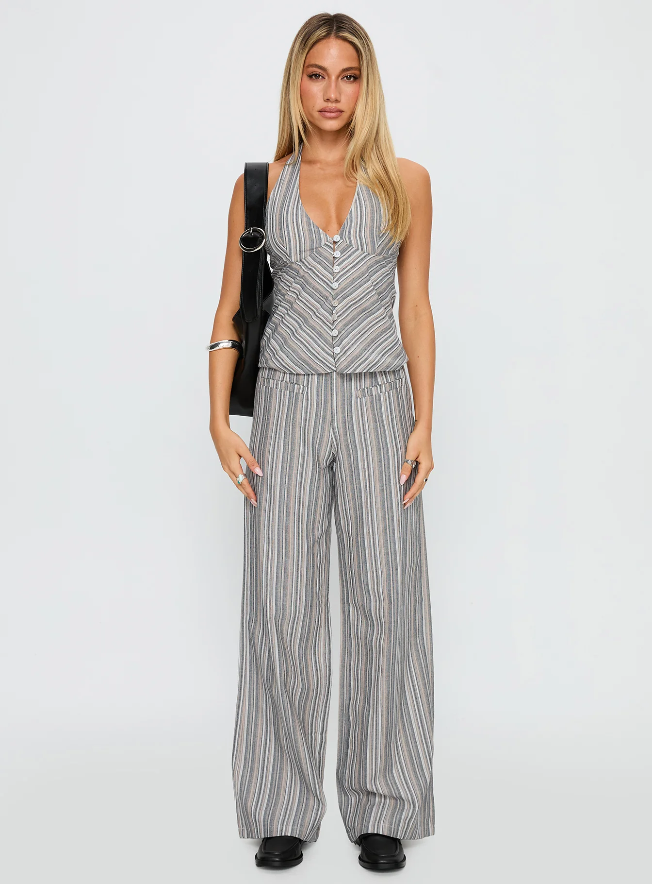 Lunelle Halter Top Multi Stripe