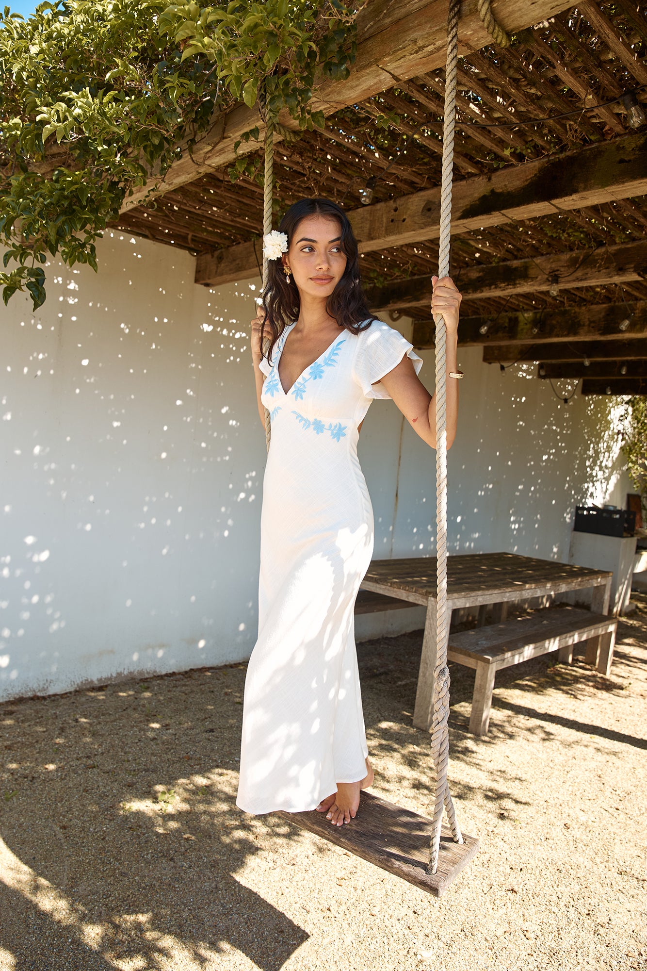Sweetest Dreams Linen Maxi Dress White