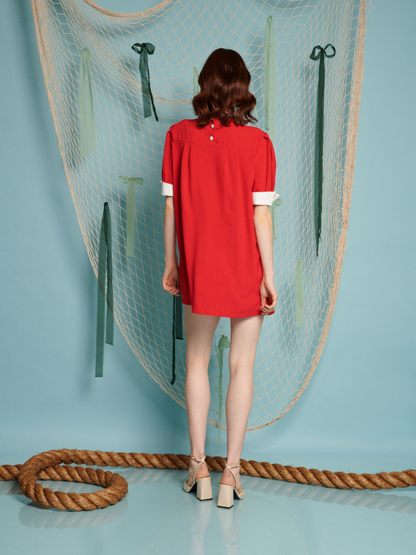 Ahoy Pleated Mini Dress